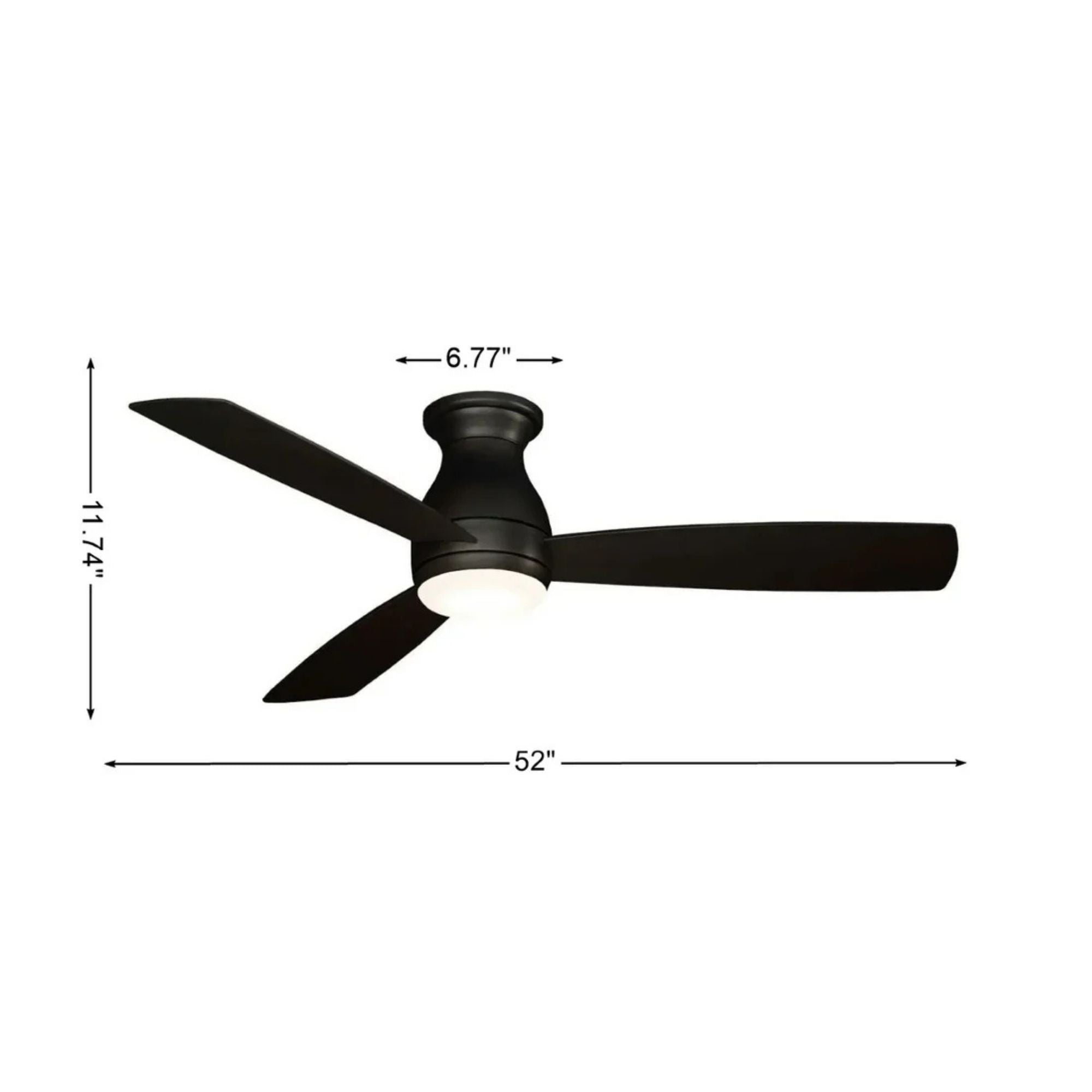 Hugh 52" Dark Bronze Outdoor LED Hugger Ceiling Fan with Remote