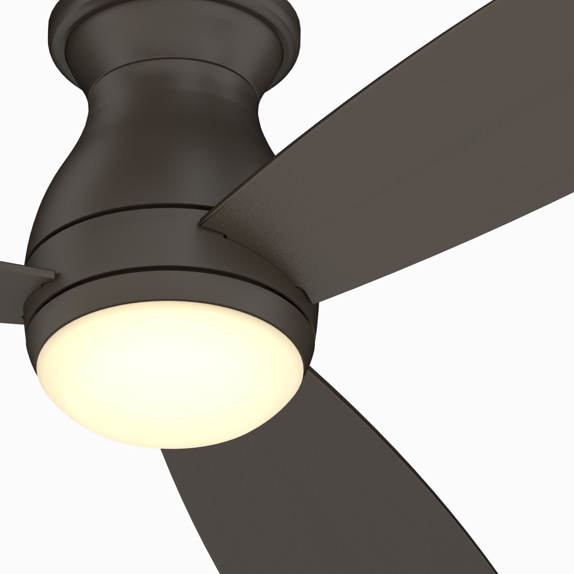 Hugh 52" Matte Greige Outdoor LED Hugger Ceiling Fan with Remote