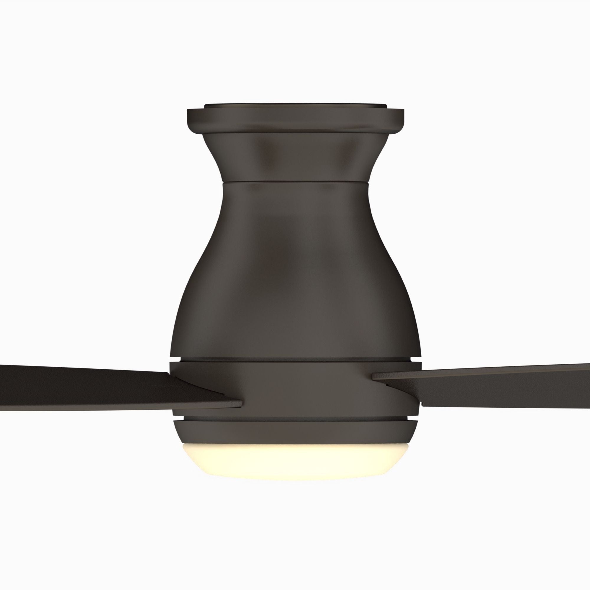 Hugh 52" Matte Greige Outdoor LED Hugger Ceiling Fan with Remote