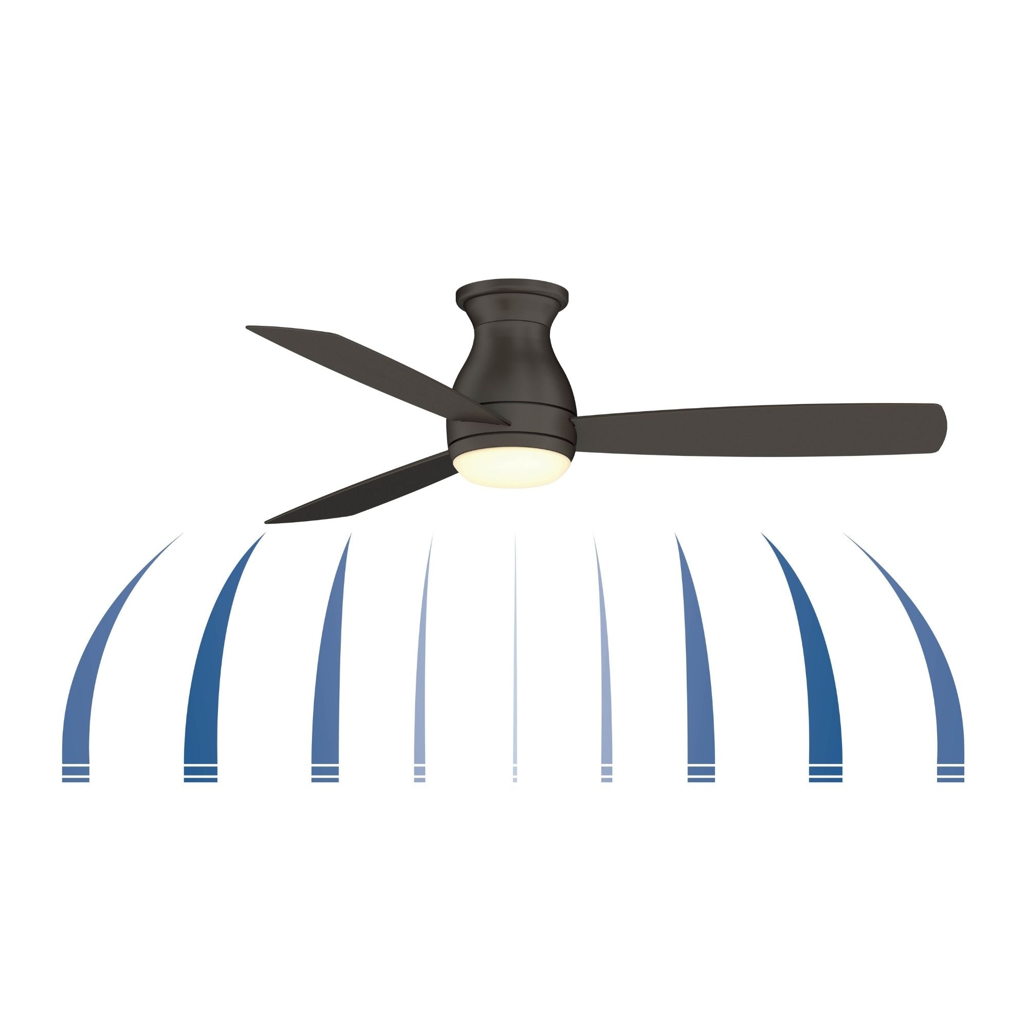 Hugh 52" Matte Greige Outdoor LED Hugger Ceiling Fan with Remote