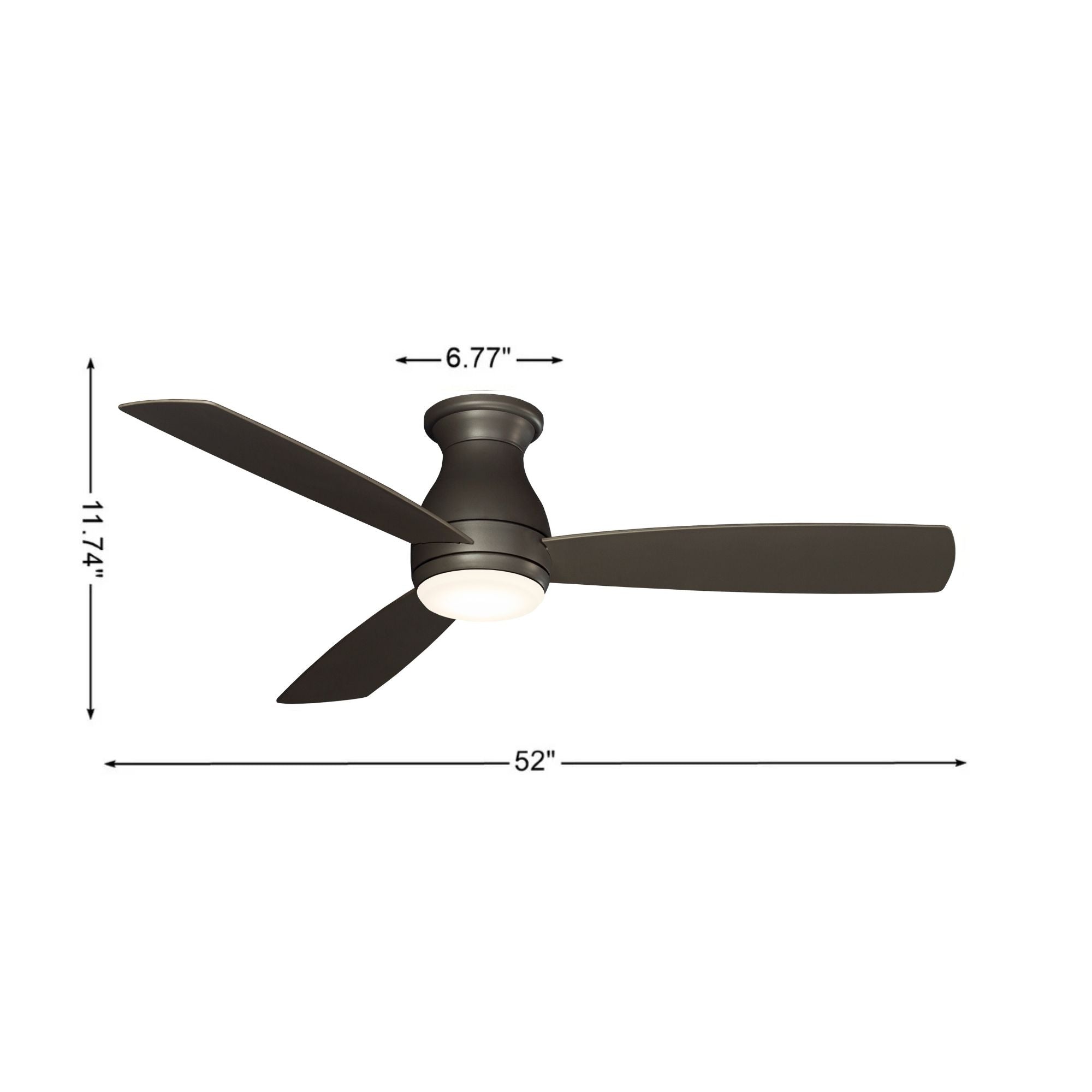 Hugh 52" Matte Greige Outdoor LED Hugger Ceiling Fan with Remote