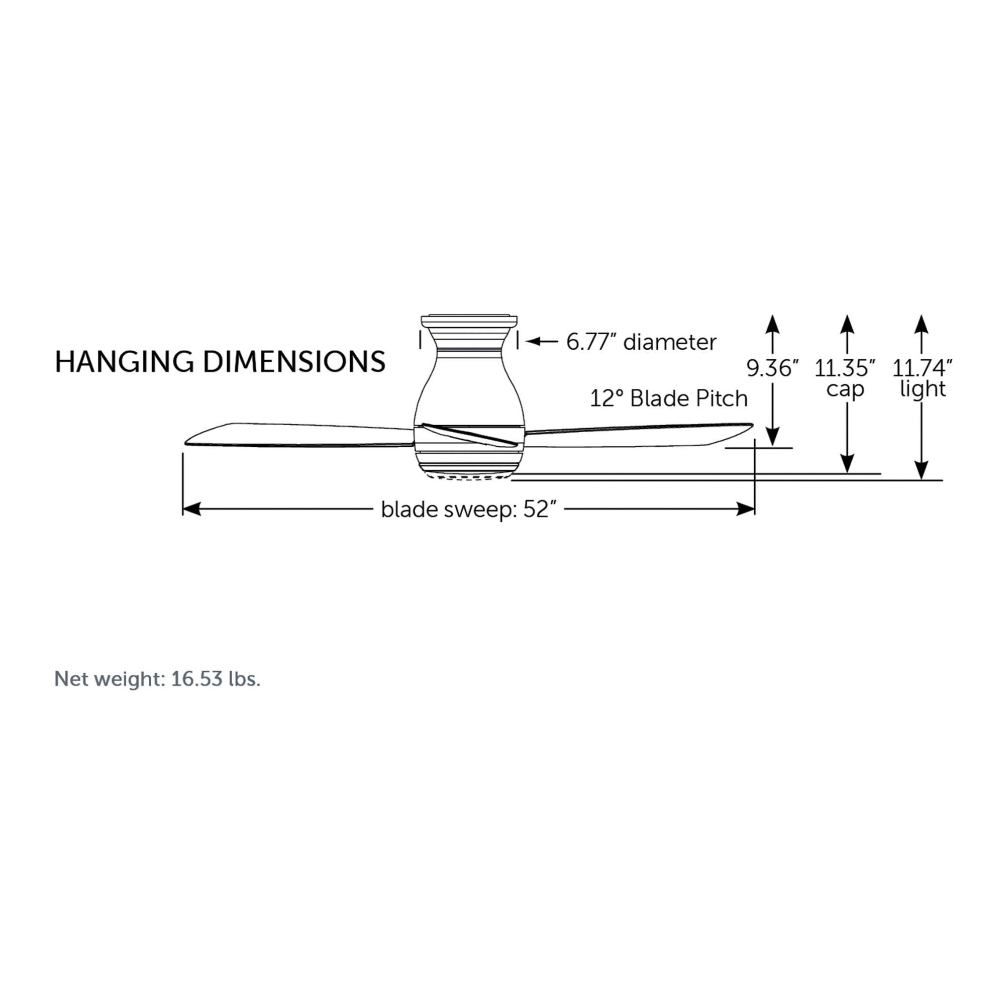Hugh 52" Matte Greige Outdoor LED Hugger Ceiling Fan with Remote