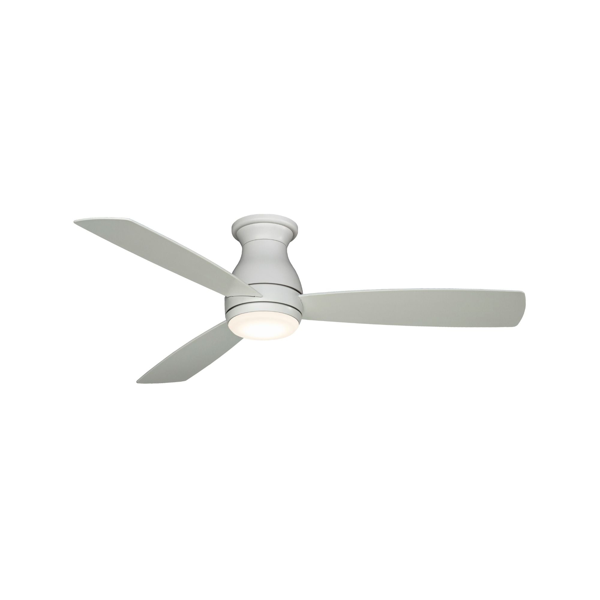 Hugh 52" Matte White Outdoor LED Hugger Ceiling Fan with Remote