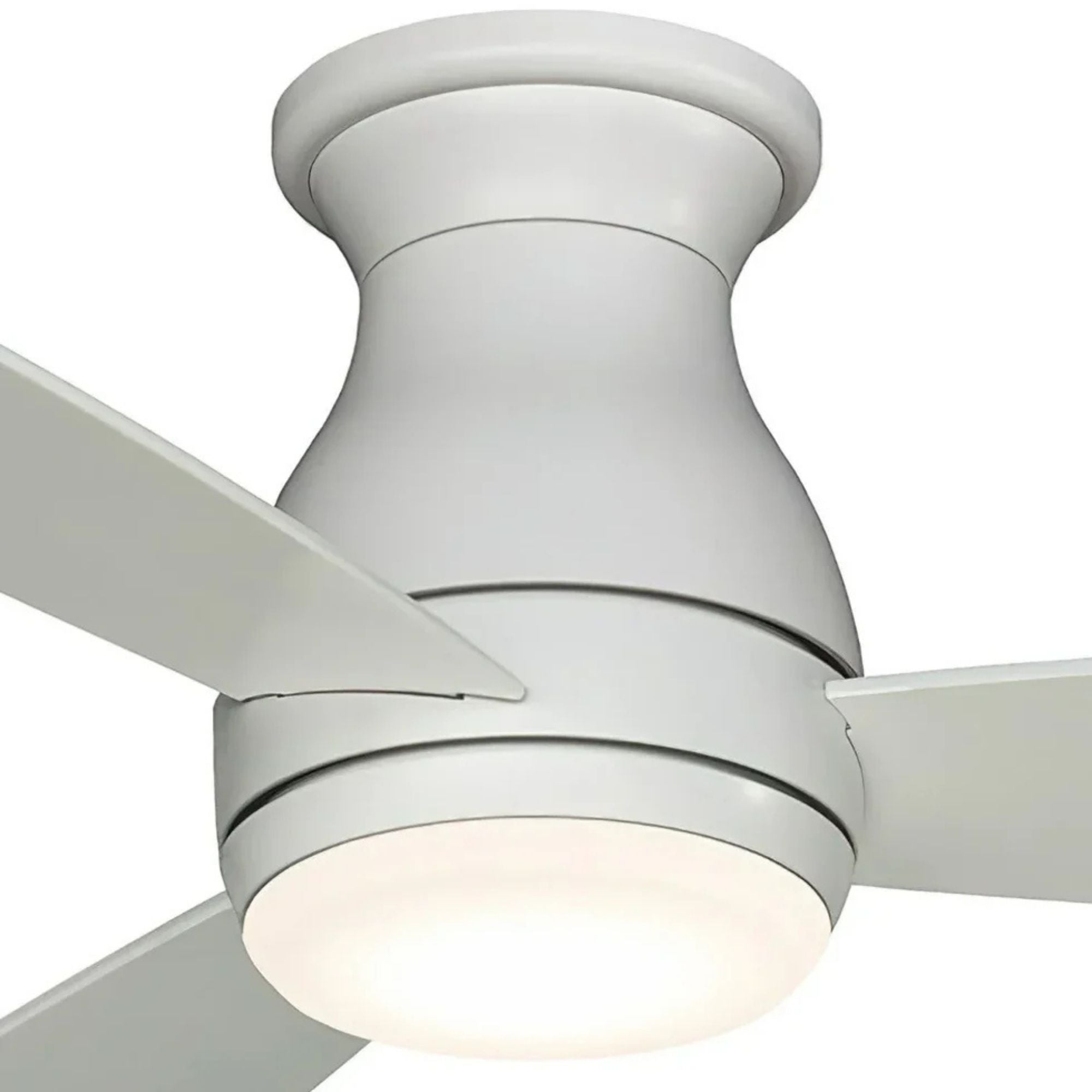Hugh 52" Matte White Outdoor LED Hugger Ceiling Fan with Remote