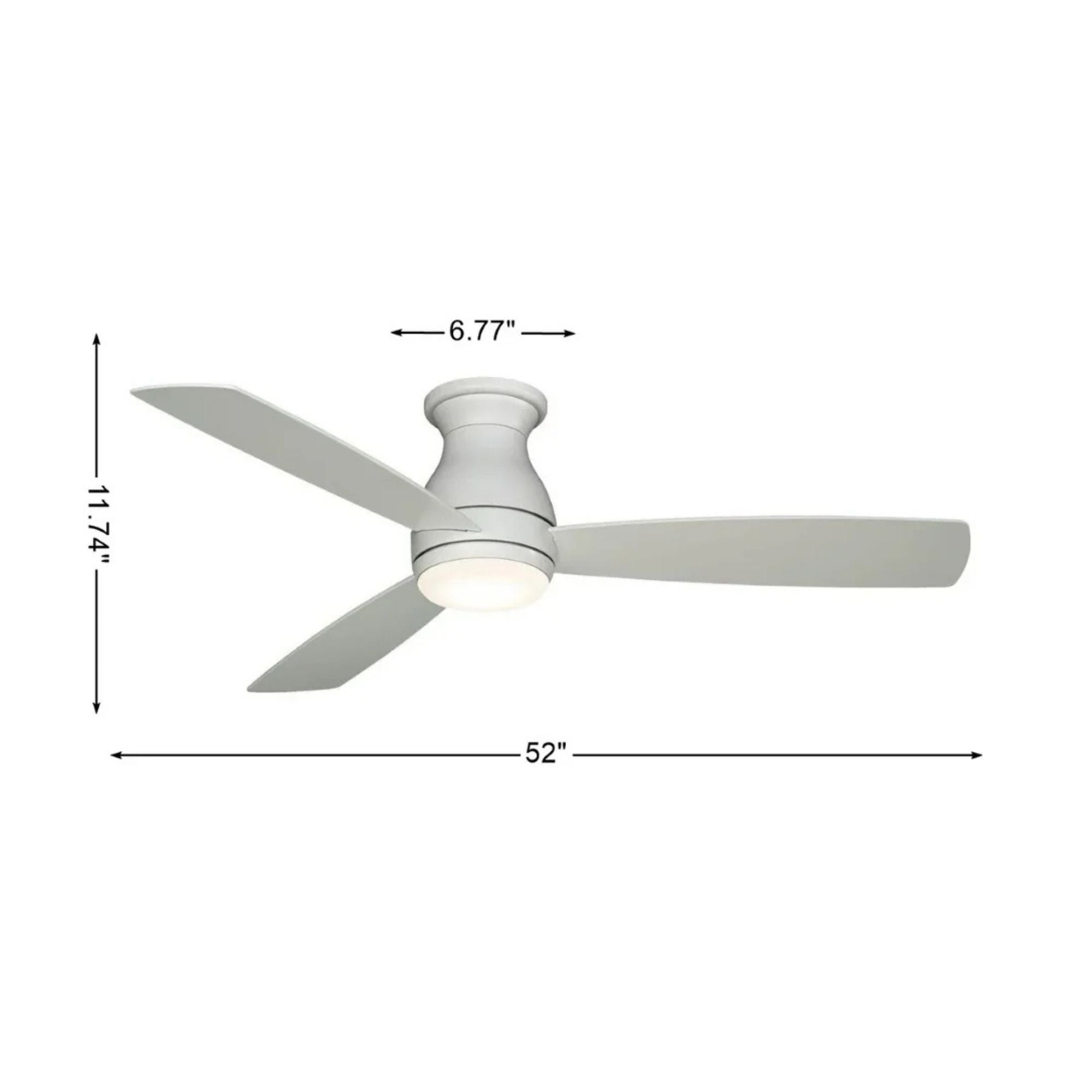 Hugh 52" Matte White Outdoor LED Hugger Ceiling Fan with Remote