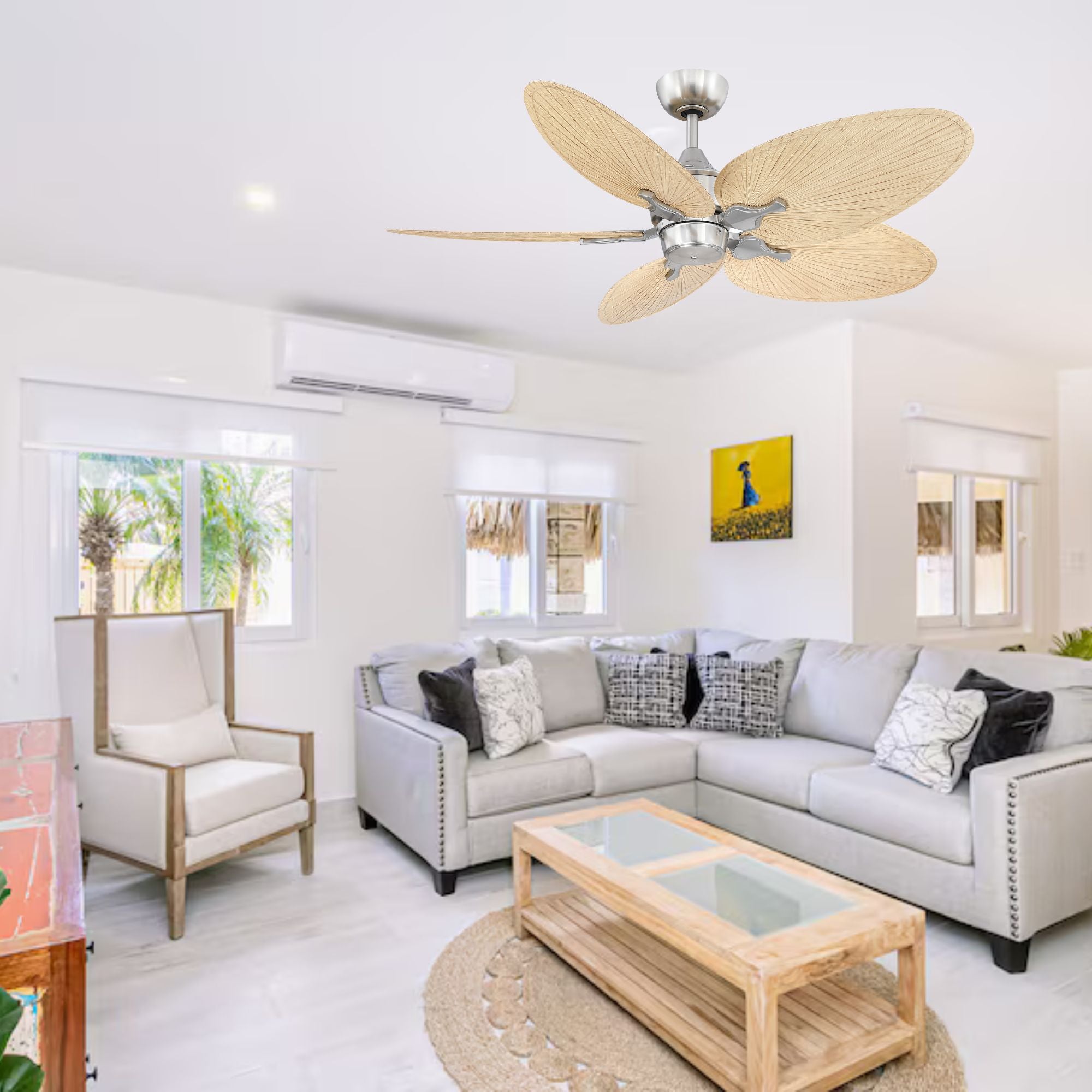 Islander DC 52" Brushed Nickel Ceiling Fan Motor, Blades Sold Separately