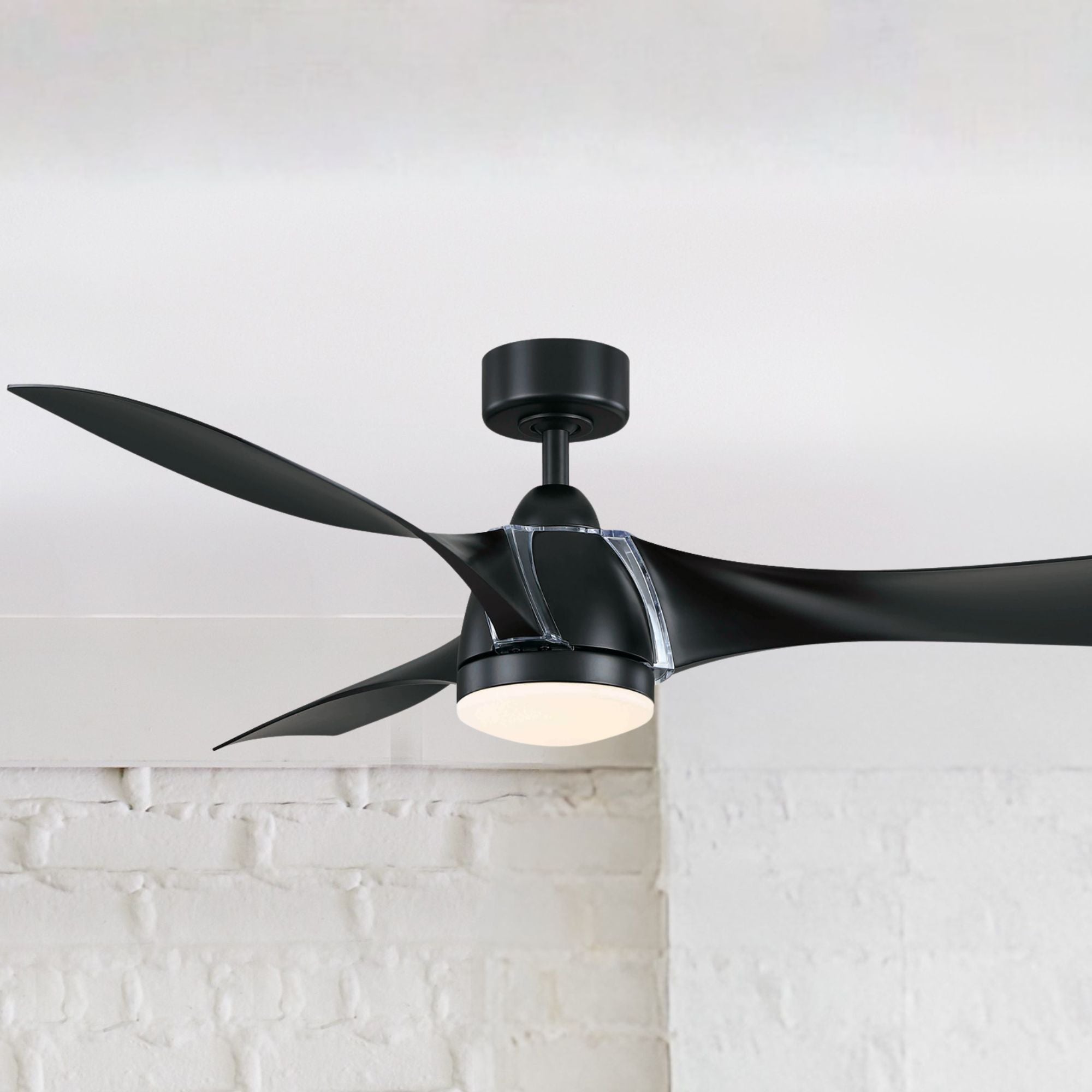 Klear 56" Black Outdoor CCT LED Smart Ceiling Fan with Remote