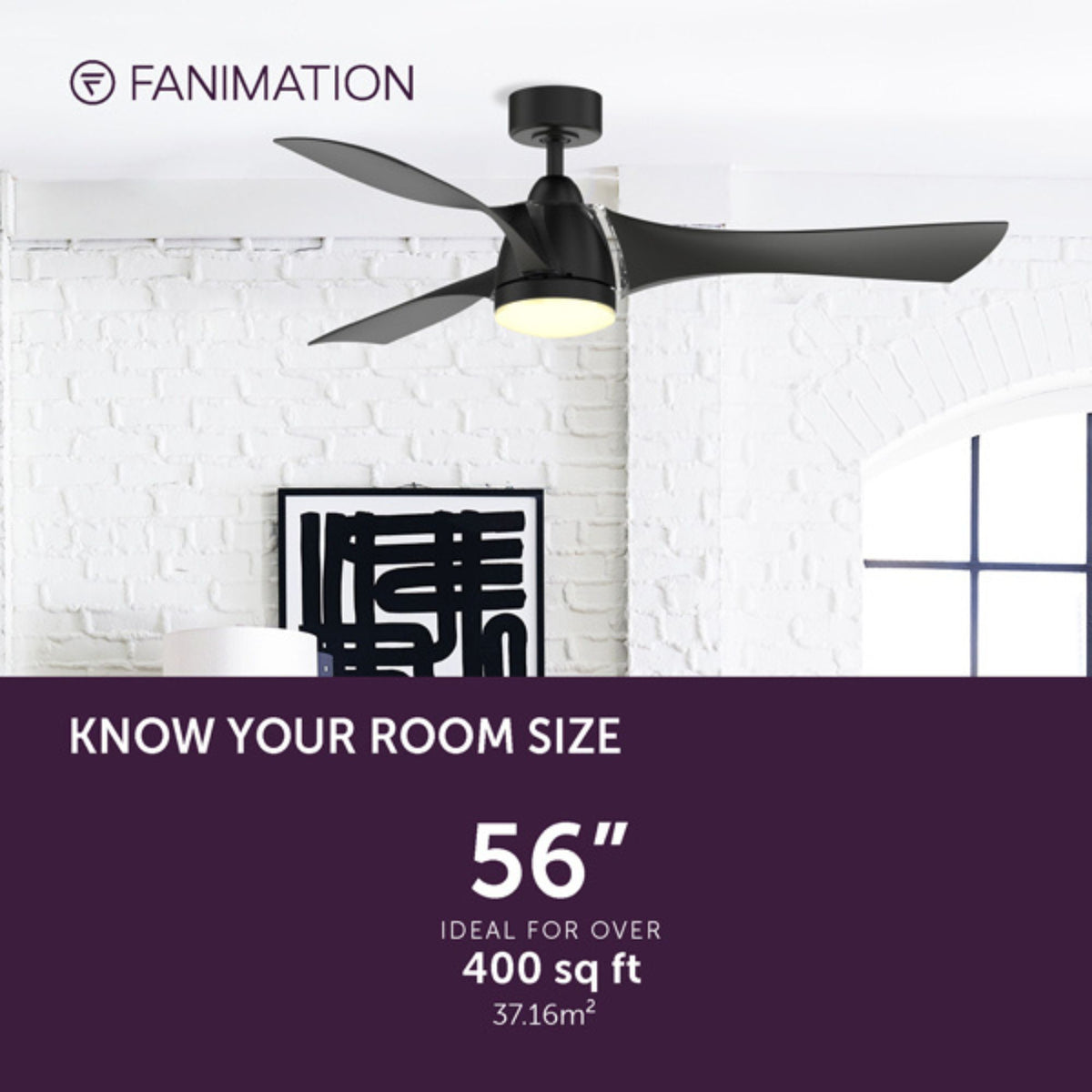 Klear 56" Black Outdoor CCT LED Smart Ceiling Fan with Remote