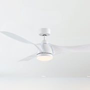 Klear 56" Matte White Outdoor CCT LED Smart Ceiling Fan with Remote