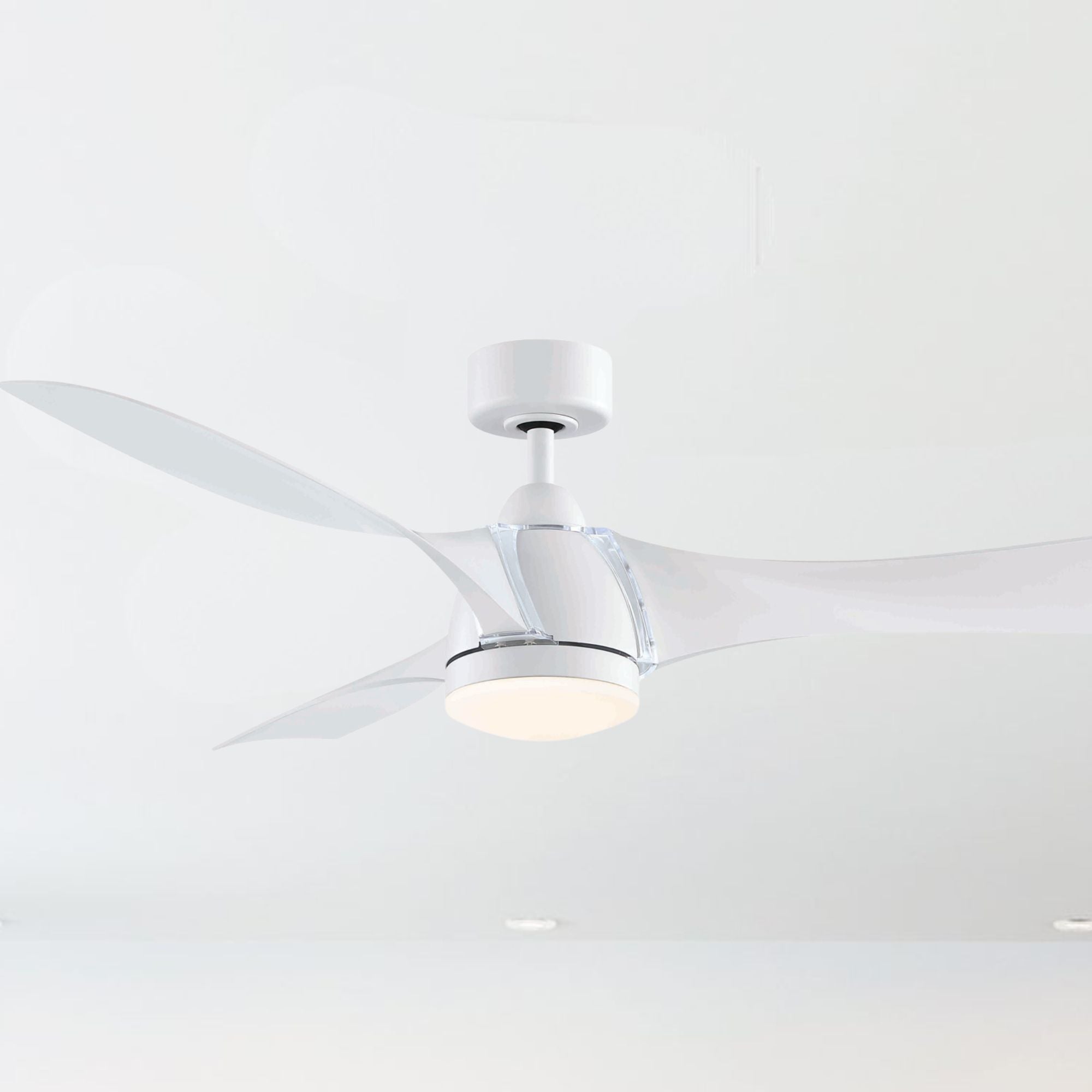 Klear 56" Matte White Outdoor CCT LED Smart Ceiling Fan with Remote