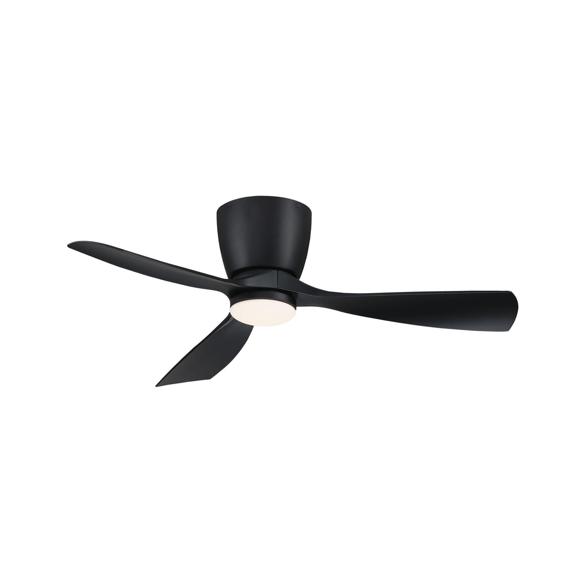 Klinch 44" Black Damp Rated LED Flush Mount Ceiling Fan with Remote