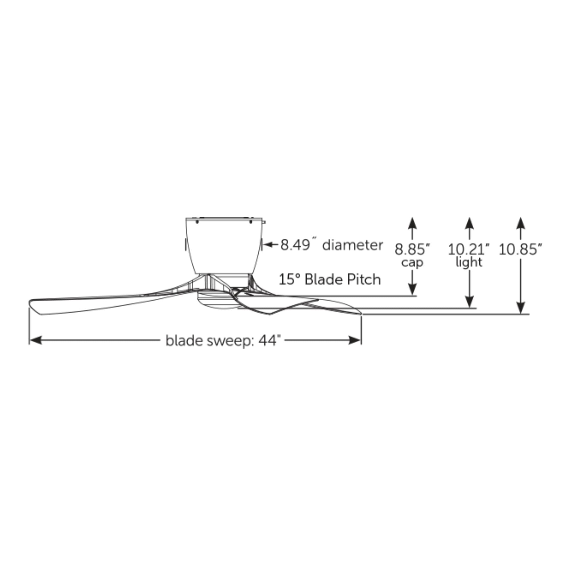 Klinch 44" Black Damp Rated LED Flush Mount Ceiling Fan with Remote