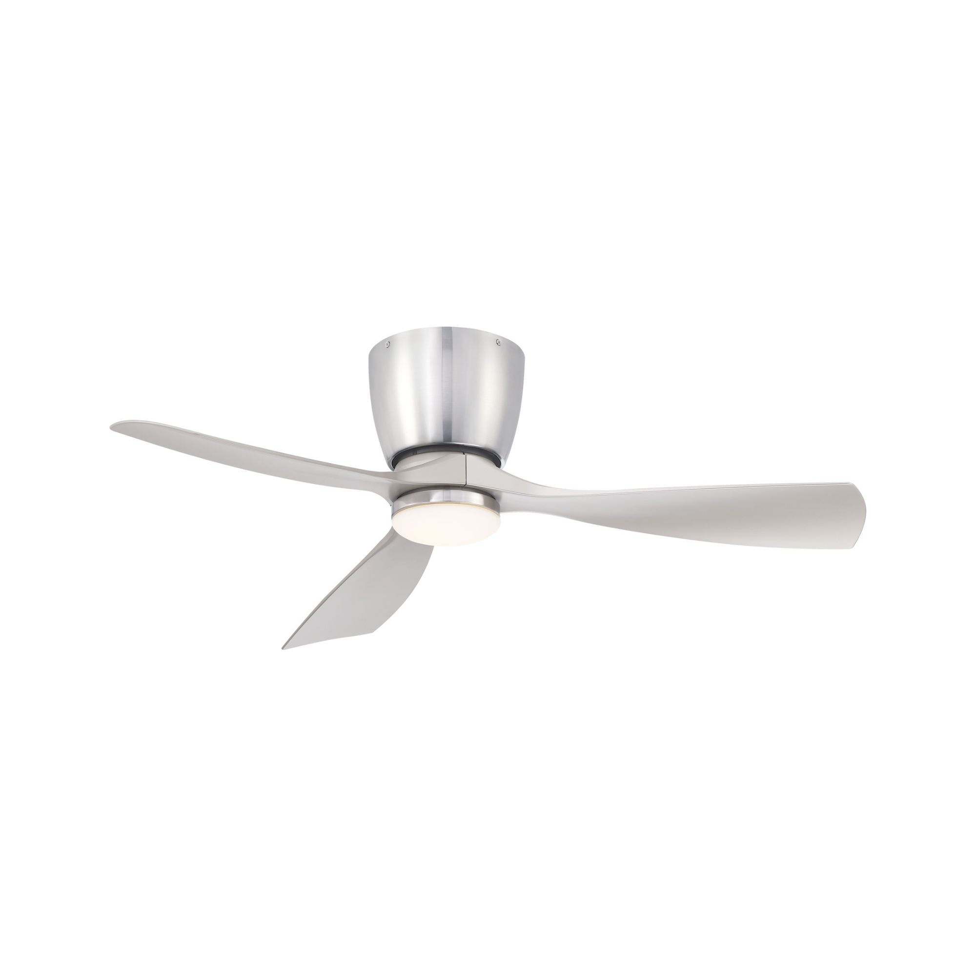 Klinch 44" Brushed Nickel Damp Rated LED Flush Mount Ceiling Fan with Remote