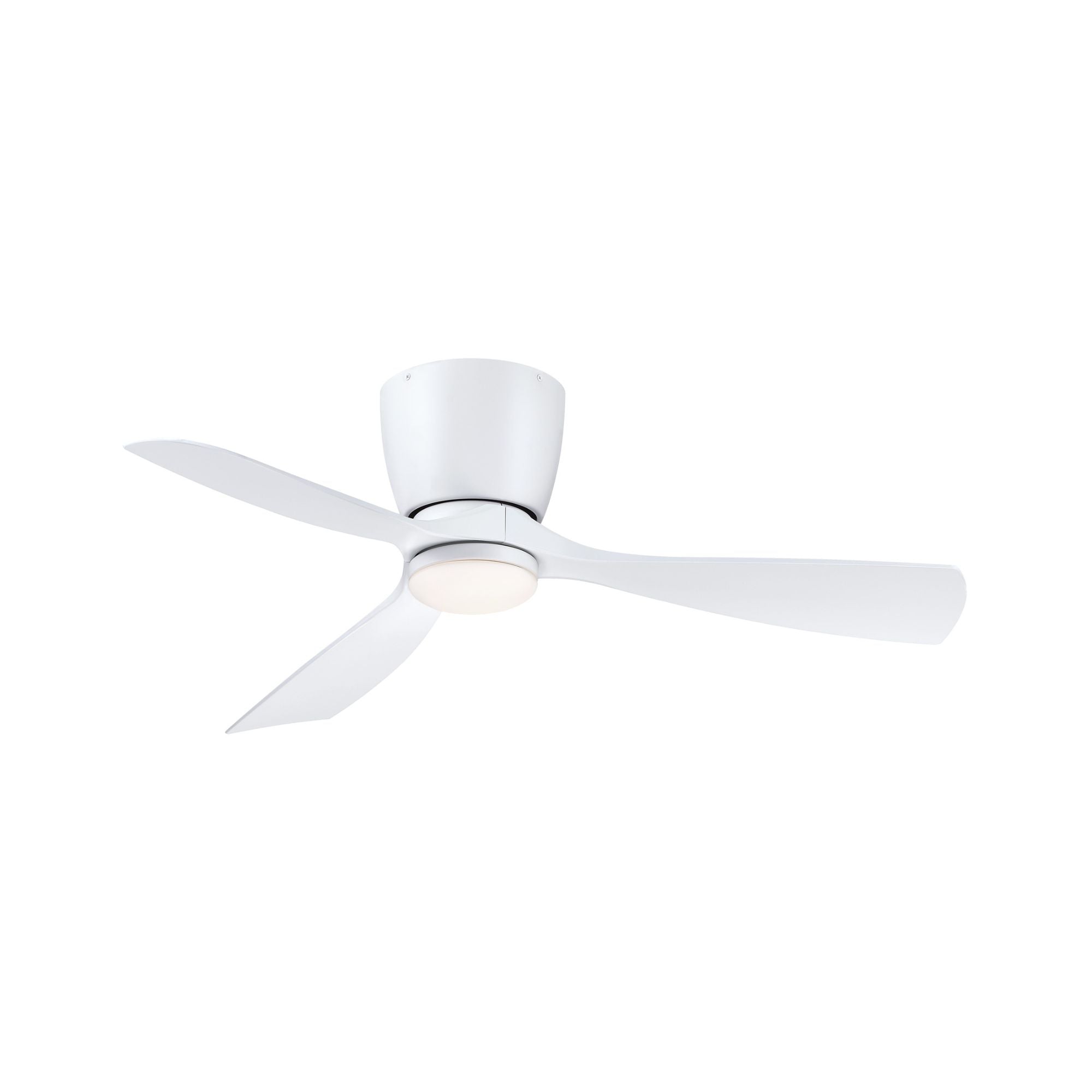 Klinch 44" Matte White Damp Rated LED Flush Mount Ceiling Fan with Remote