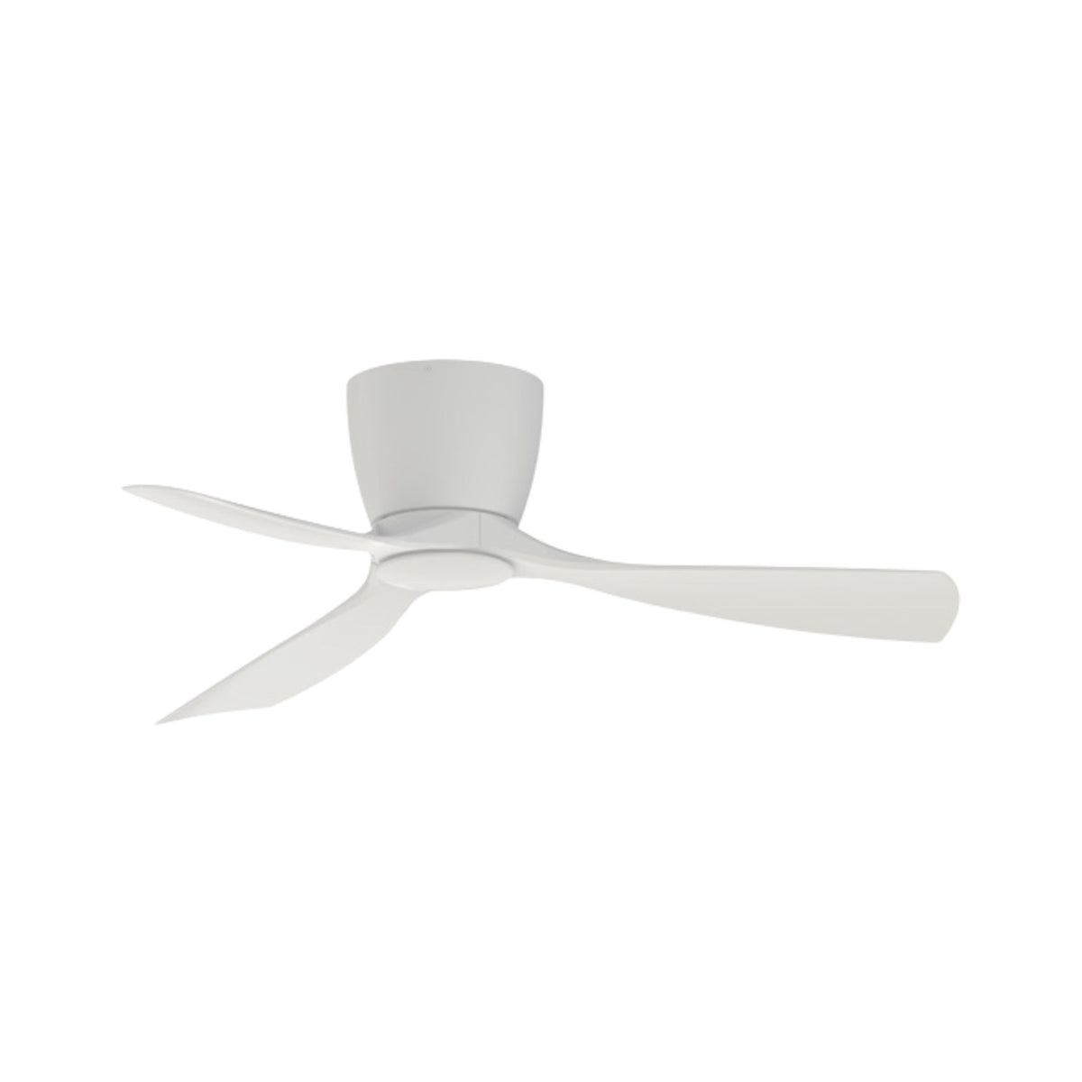 Klinch 44" Matte White Damp Rated LED Flush Mount Ceiling Fan with Remote