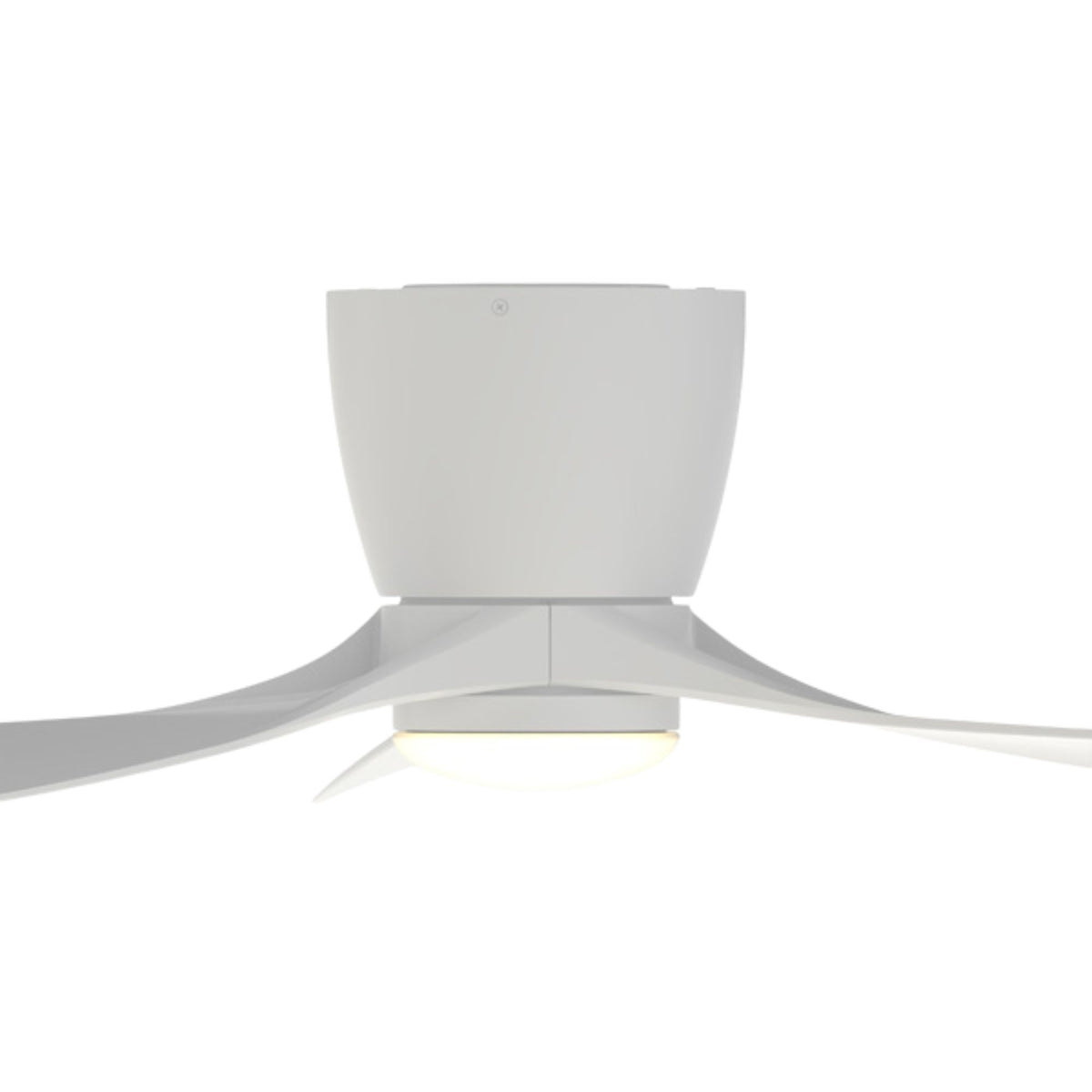 Klinch 44" Matte White Damp Rated LED Flush Mount Ceiling Fan with Remote