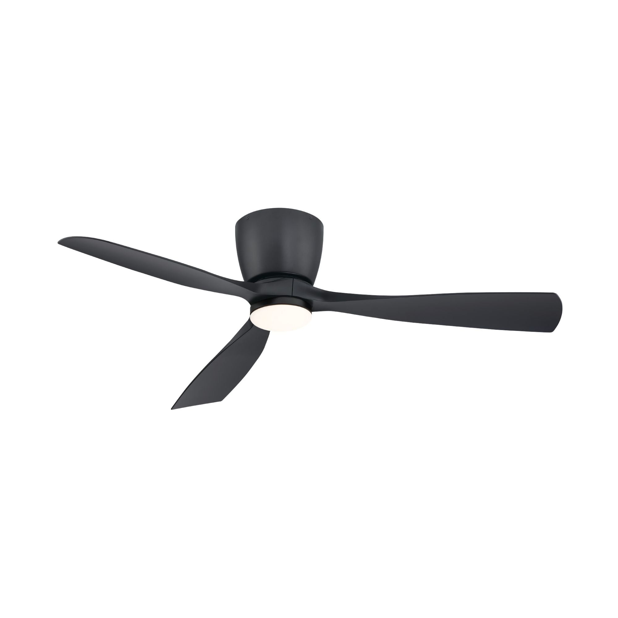 Klinch 52" Black Damp Rated LED Flush Mount Ceiling Fan with Remote
