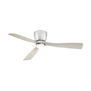 Klinch 52" Brushed Nickel Damp Rated LED Flush Mount Ceiling Fan with Remote