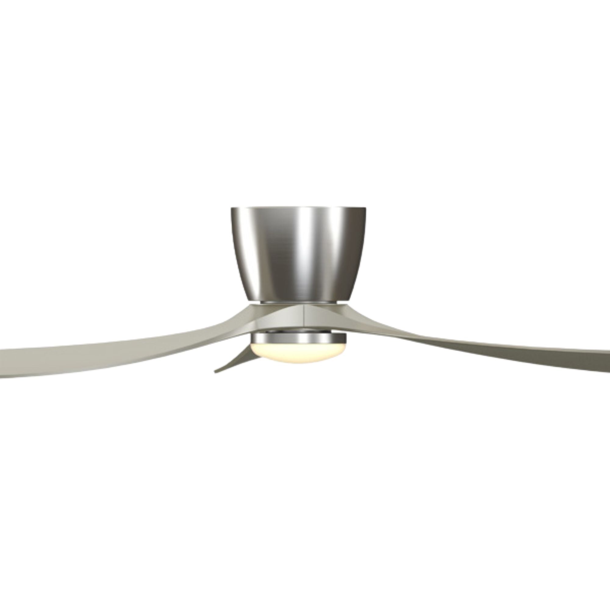 Klinch 52" Brushed Nickel Damp Rated LED Flush Mount Ceiling Fan with Remote