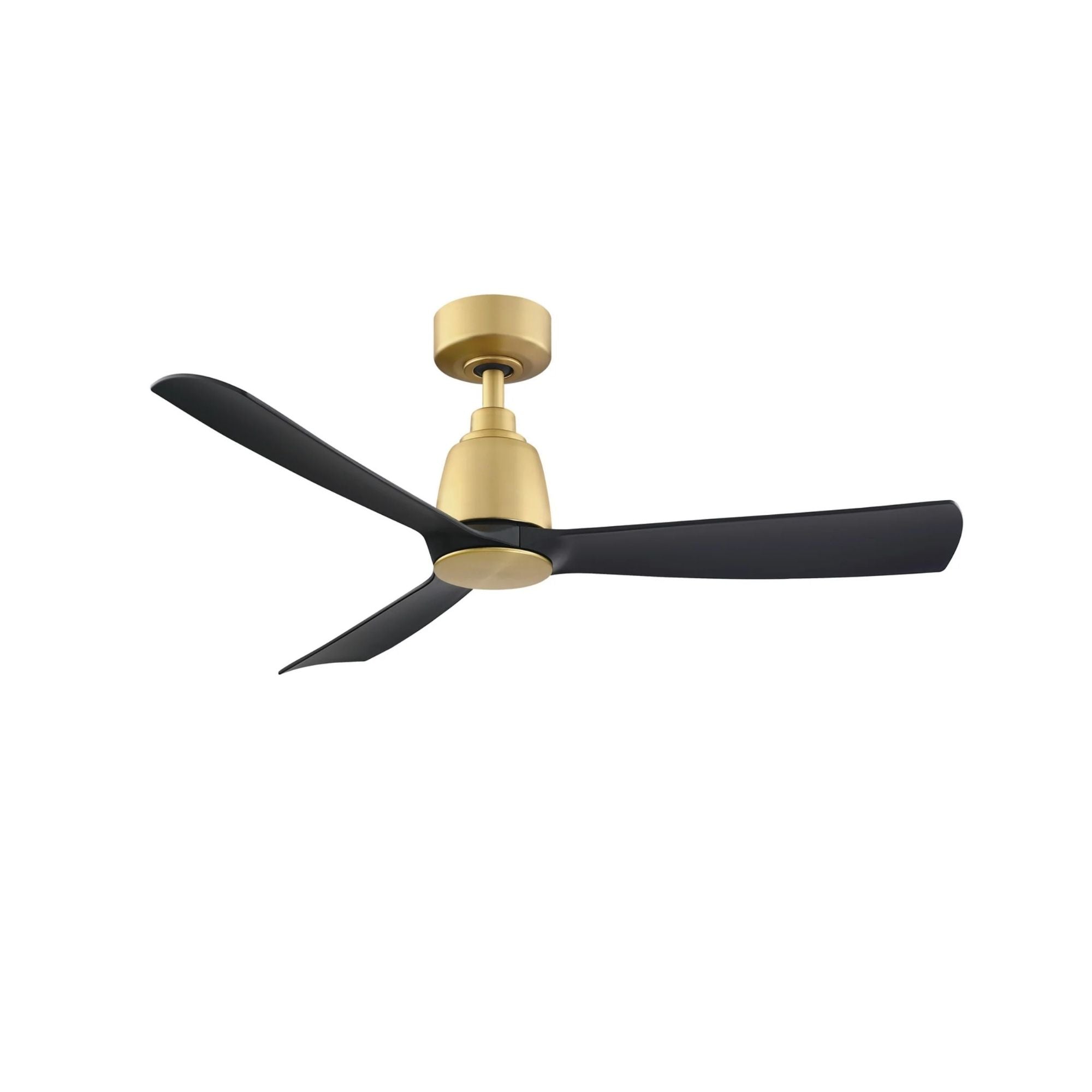 Kute 44" Brushed Satin Brass & Black Modern Ceiling Fan with Remote