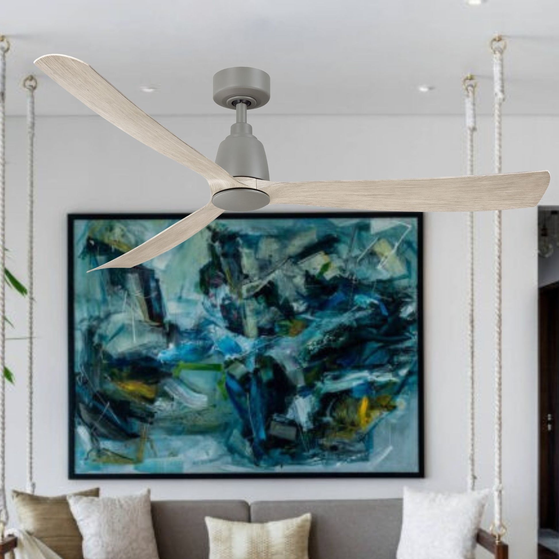 Kute 60" Antique Graphite Modern Ceiling Fan with Remote - Bees Lighting