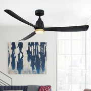 Kute 60" Black Modern Ceiling Fan with Remote - Bees Lighting