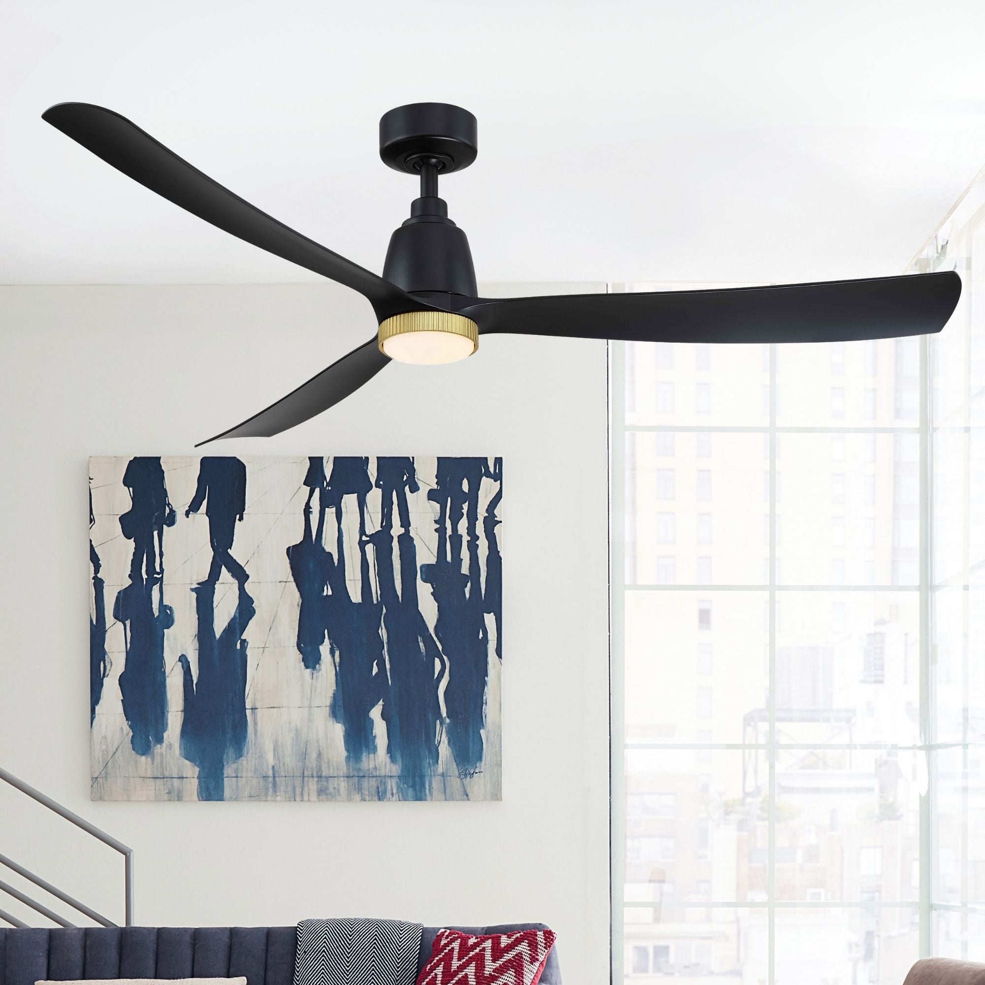Kute 60" Black Modern Ceiling Fan with Remote