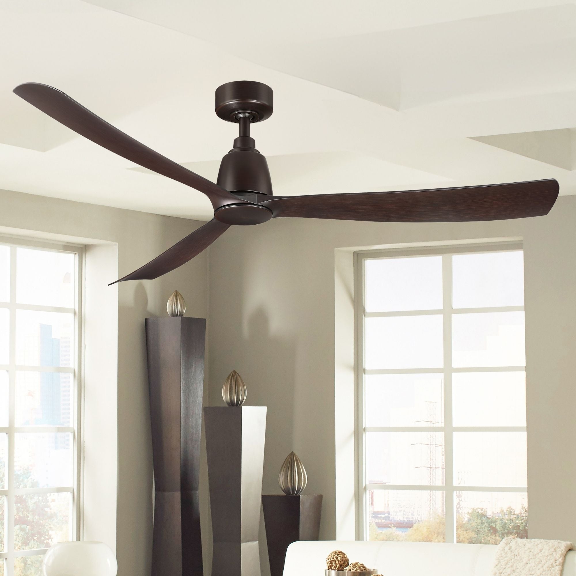 Kute 60" Dark Bronze Modern Ceiling Fan with Remote
