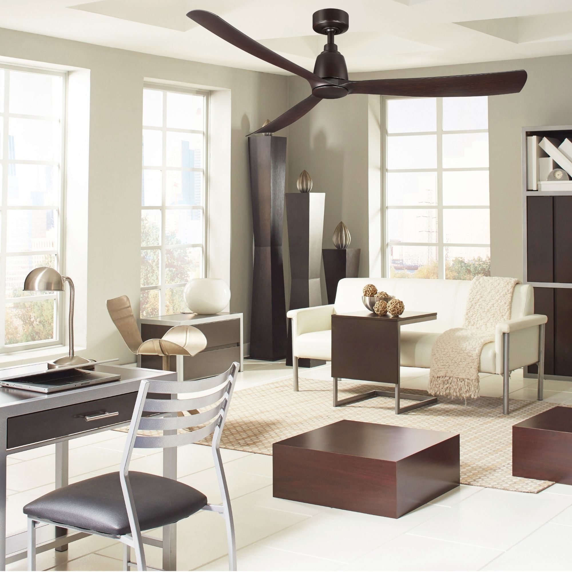 Kute 60" Dark Bronze Modern Ceiling Fan with Remote