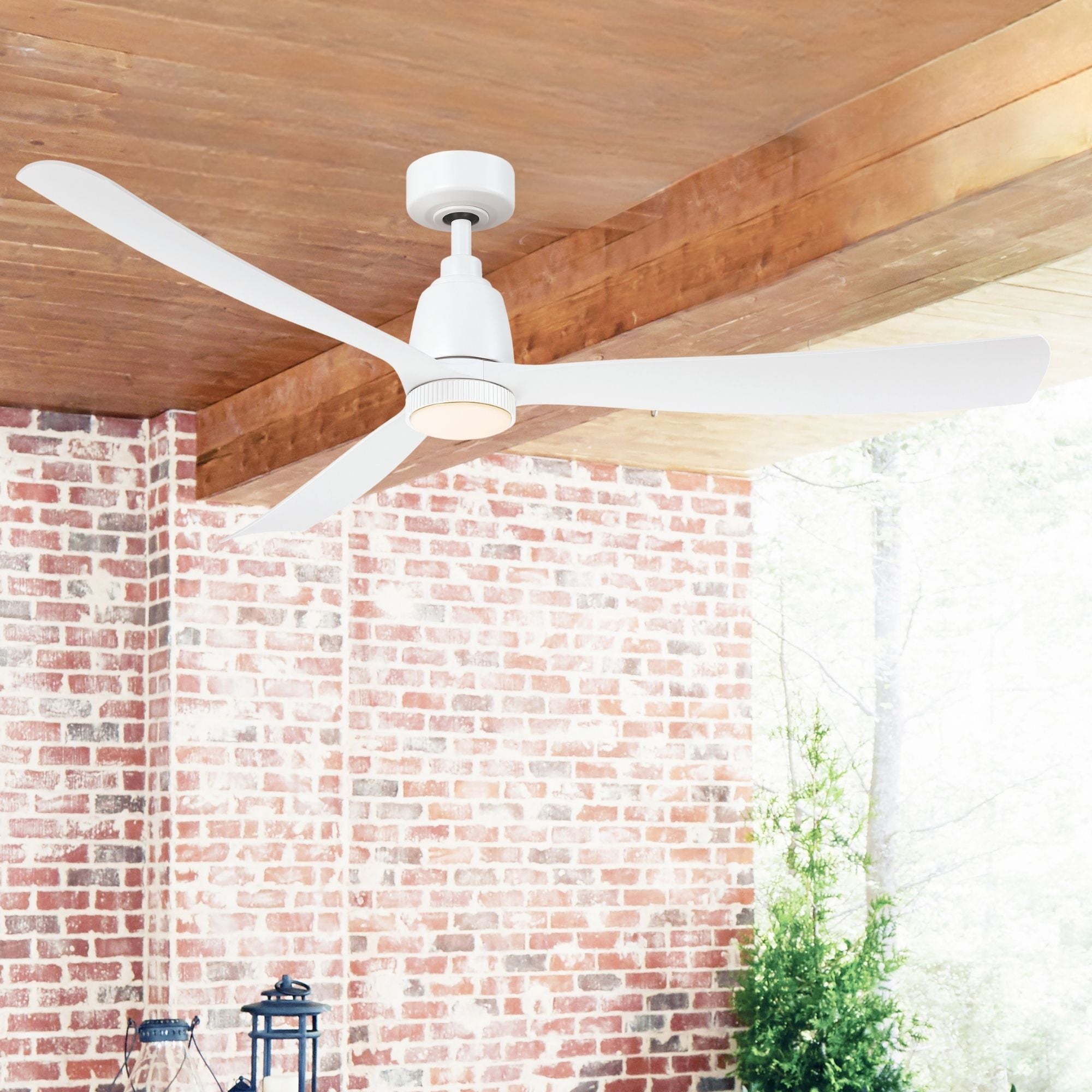 Kute 60" Matte White Modern Ceiling Fan with Remote
