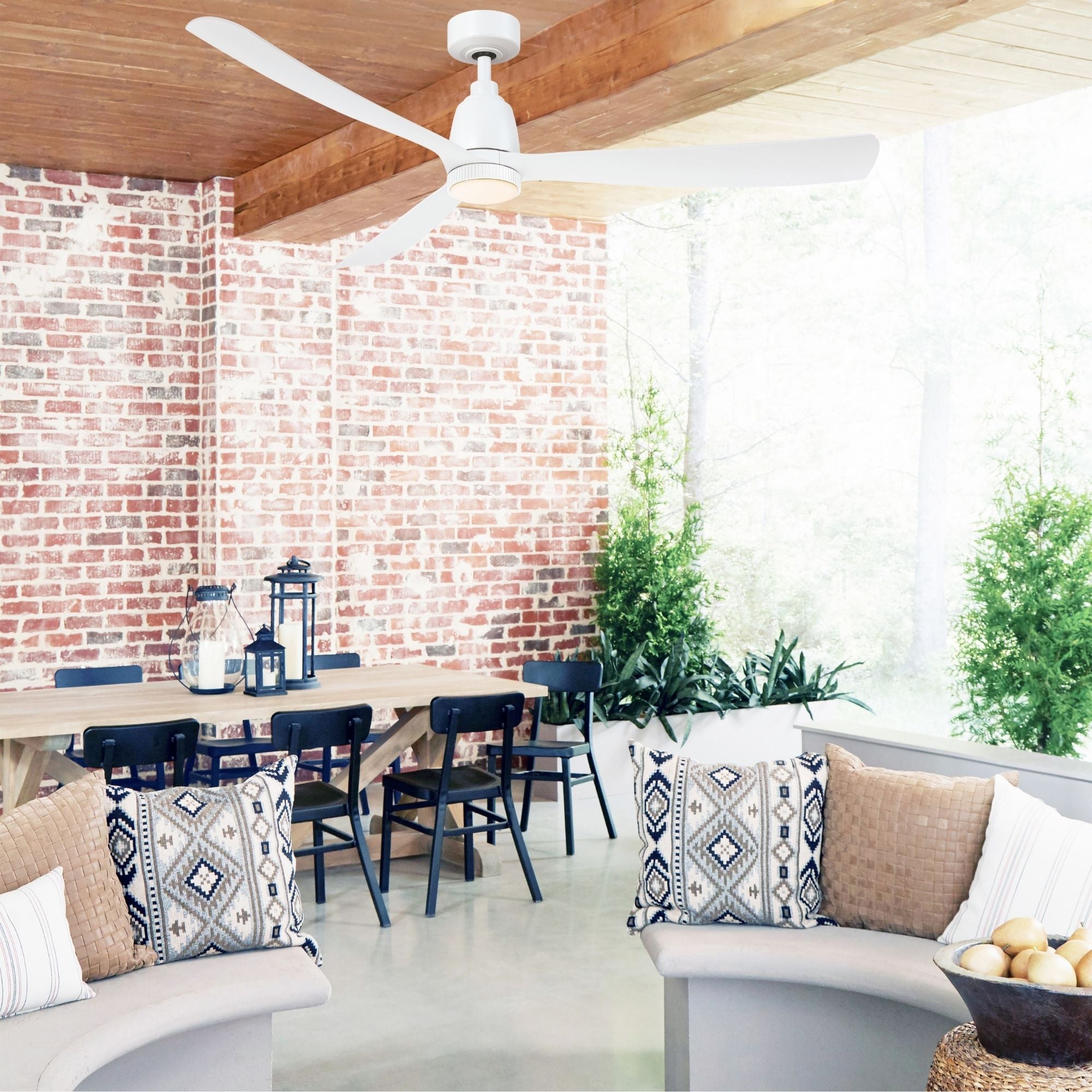 Kute 60" Matte White Modern Ceiling Fan with Remote