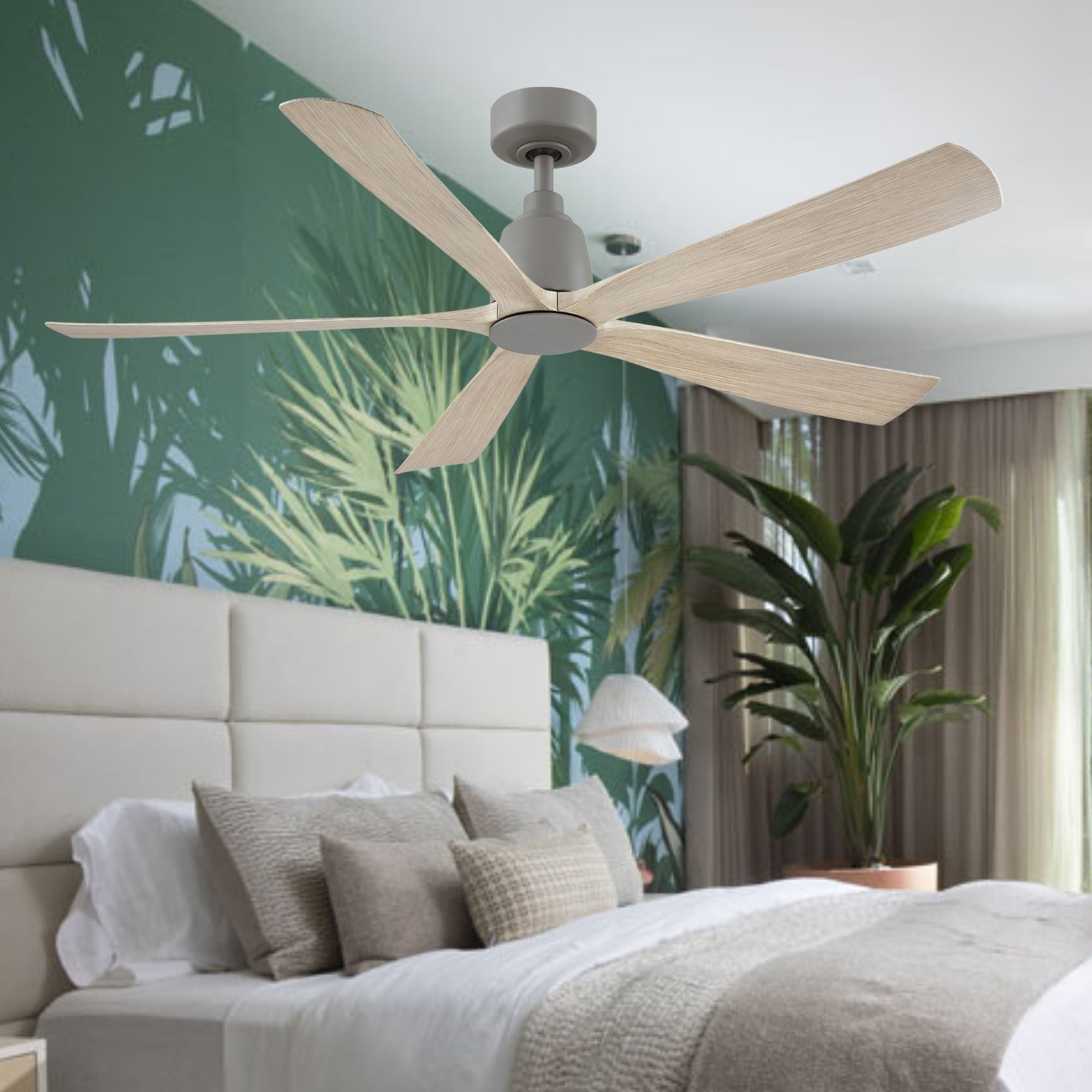 Kute 52" 5 Blades Antique Graphite Modern Ceiling Fan with Remote