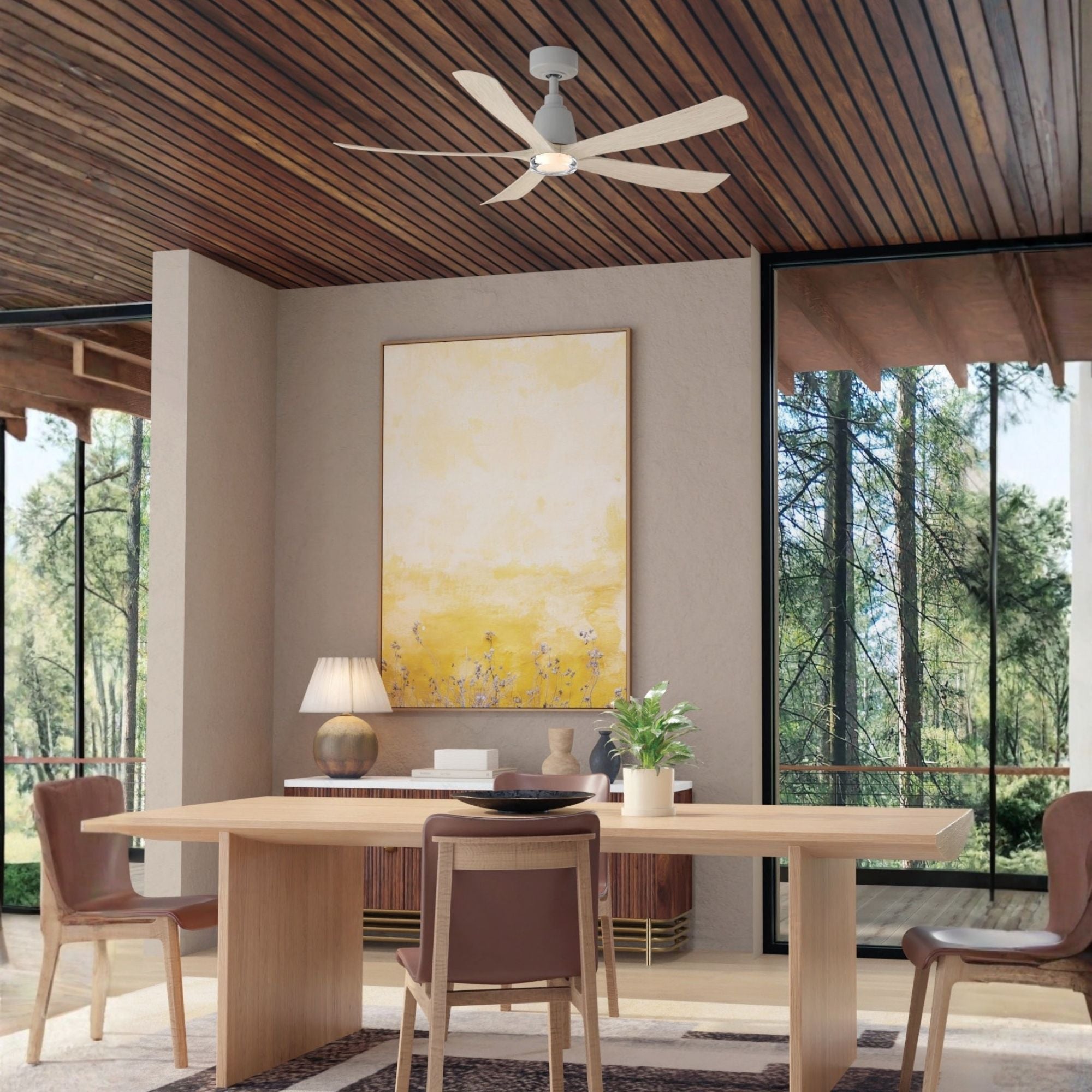 Kute 52" 5 Blades Antique Graphite Modern Ceiling Fan with Remote