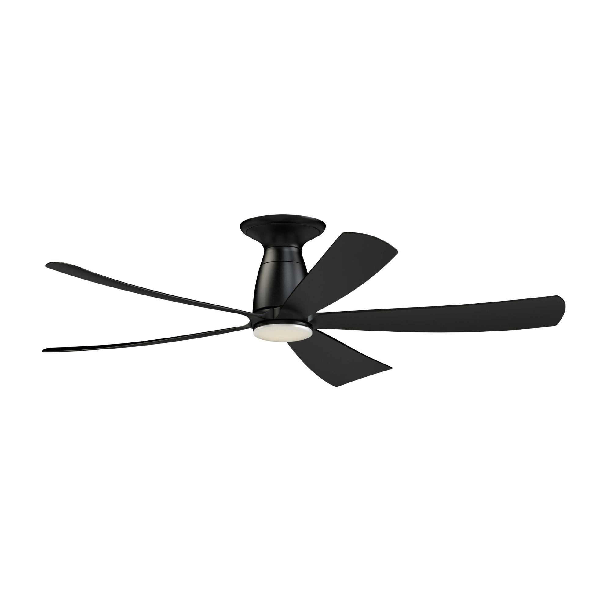 Kute 52" 5 Blades Black Modern Ceiling Fan with Remote