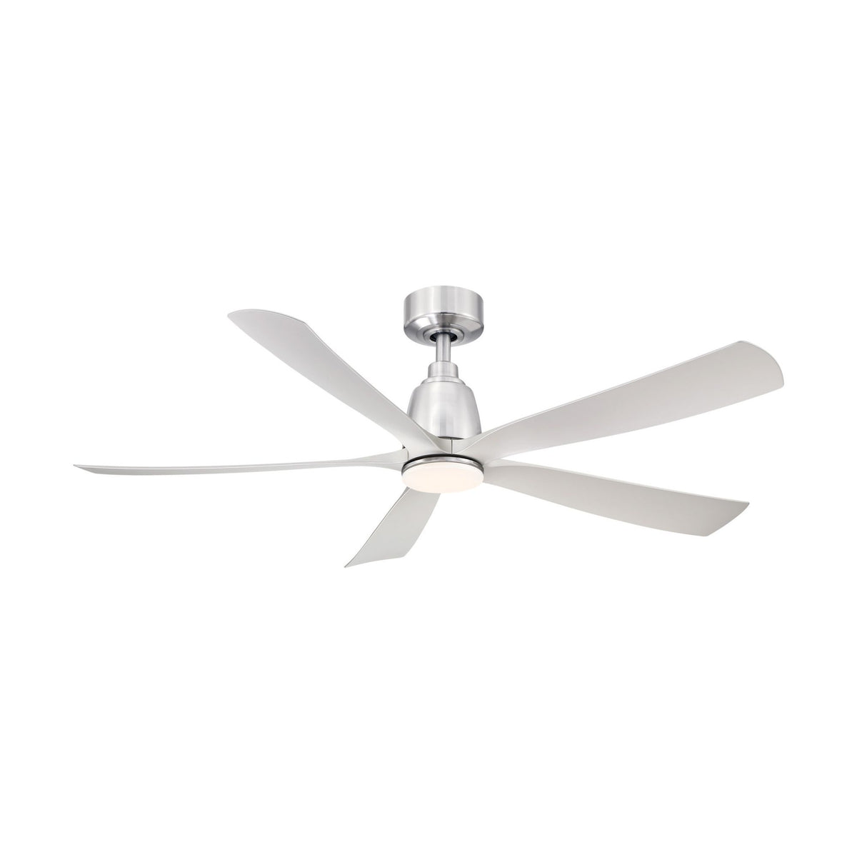 Kute 52" 5 Blades Brushed Nickel Modern Ceiling Fan with Remote