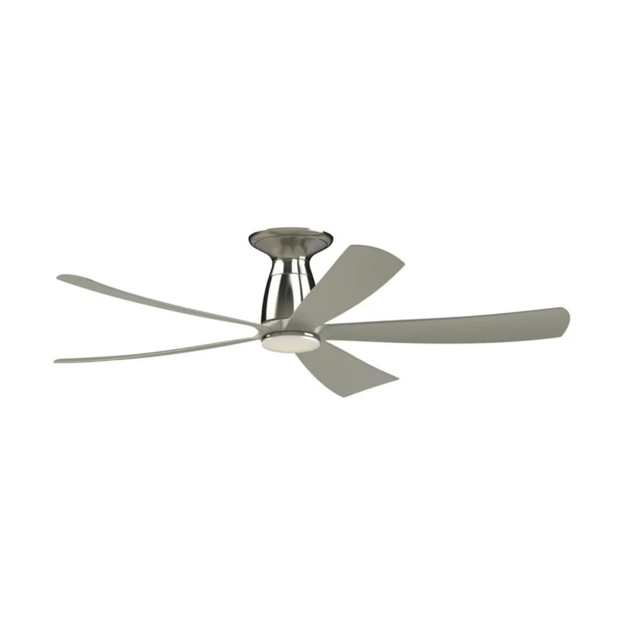 Kute 52" 5 Blades Brushed Nickel Modern Ceiling Fan with Remote