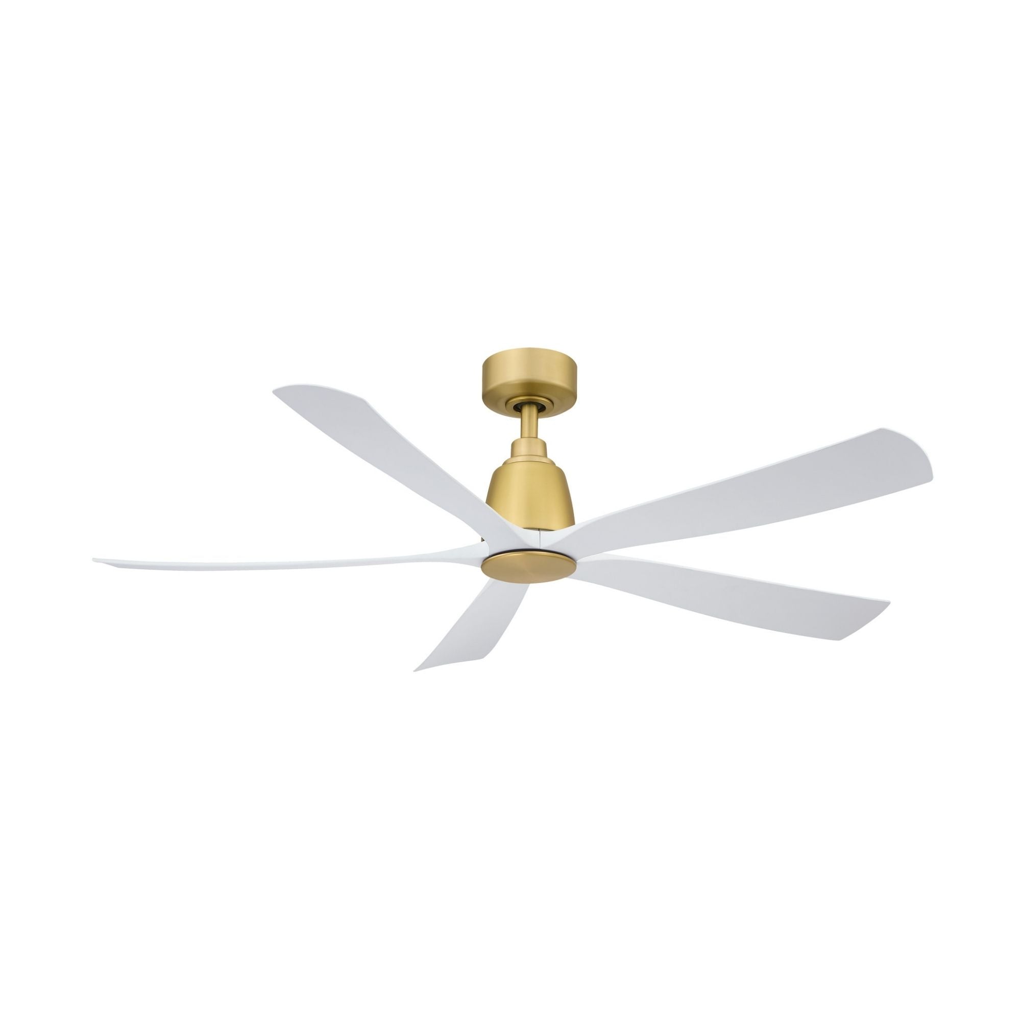 Kute 52" 5 Blades Brushed Satin Brass Modern Ceiling Fan with Remote