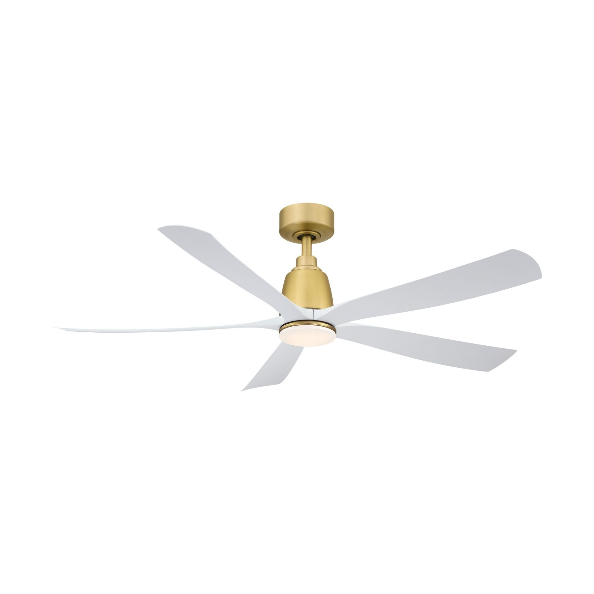 Kute 52" 5 Blades Brushed Satin Brass Modern Ceiling Fan with Remote