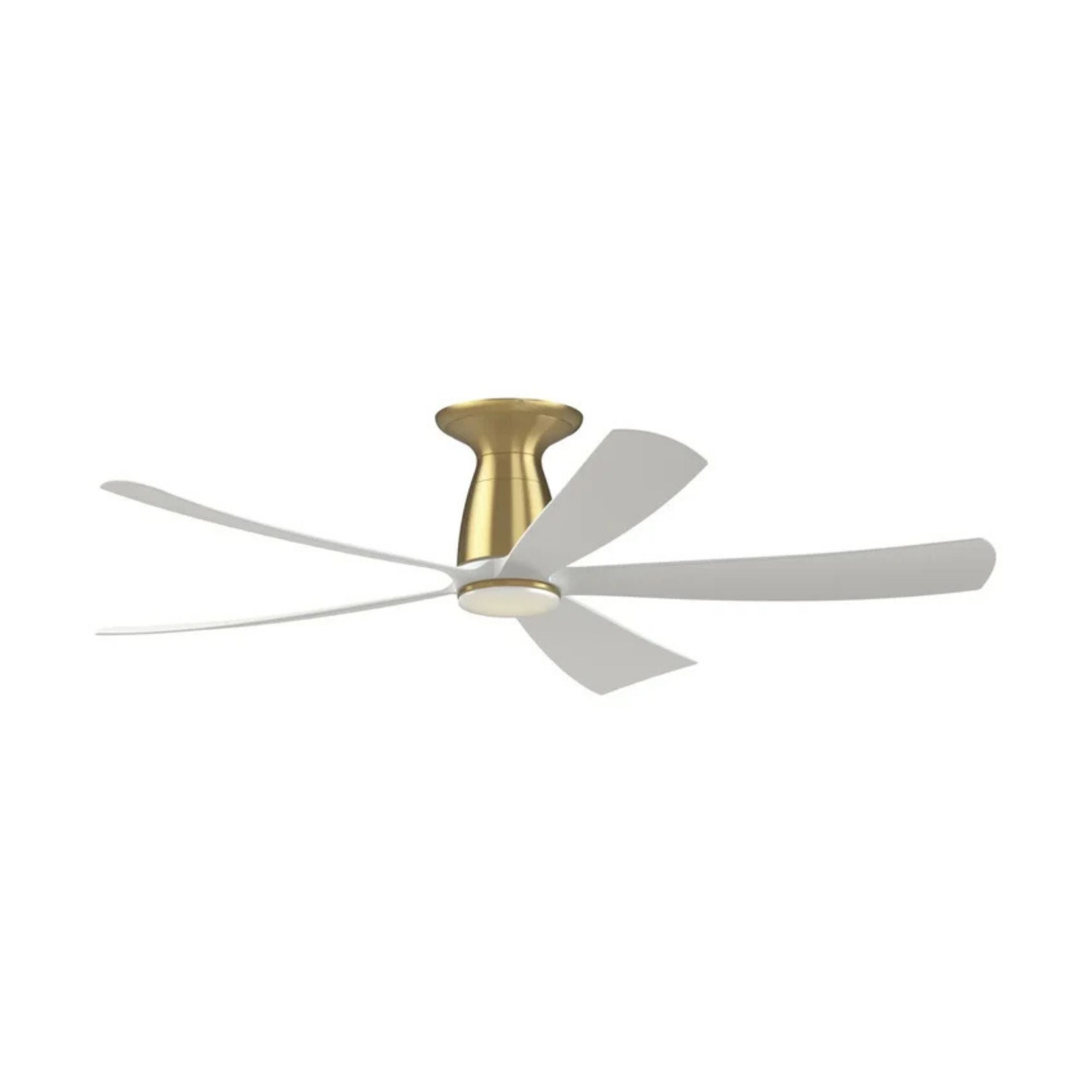 Kute 52" 5 Blades Brushed Satin Brass Modern Ceiling Fan with Remote