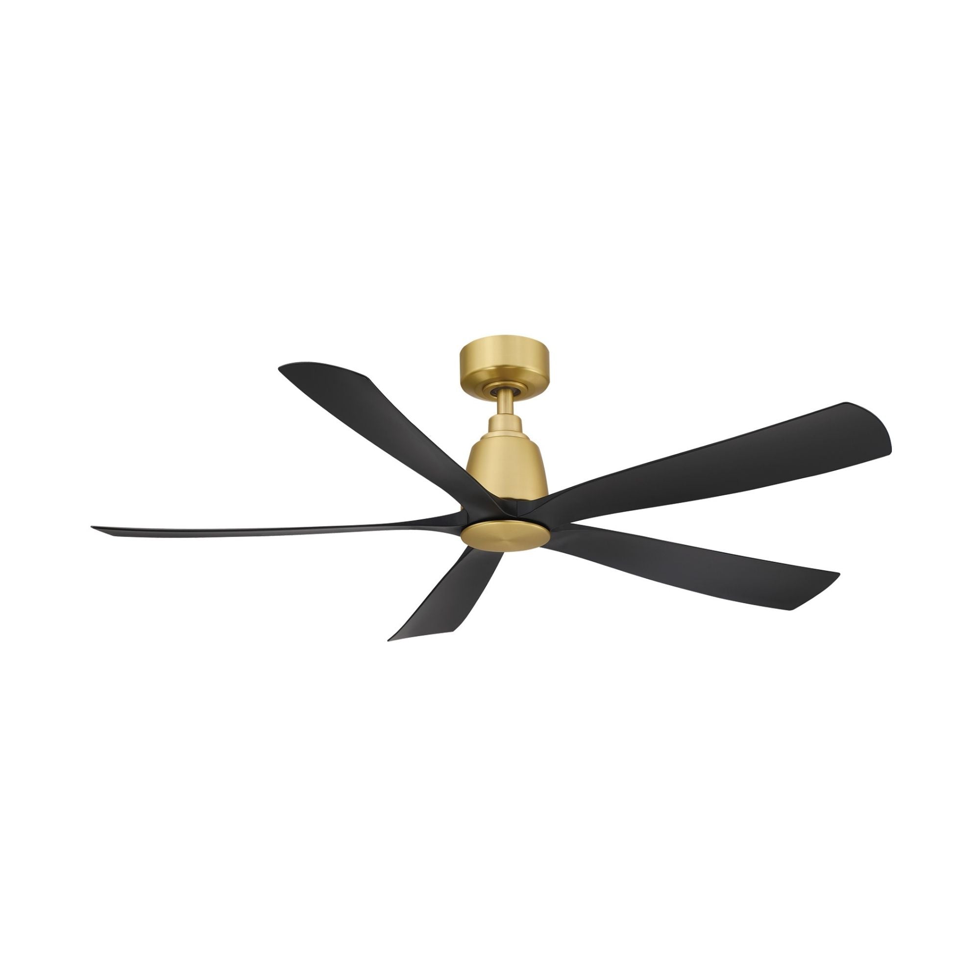 Kute 52" 5 Blades Brushed Satin Brass & Black Modern Ceiling Fan with Remote