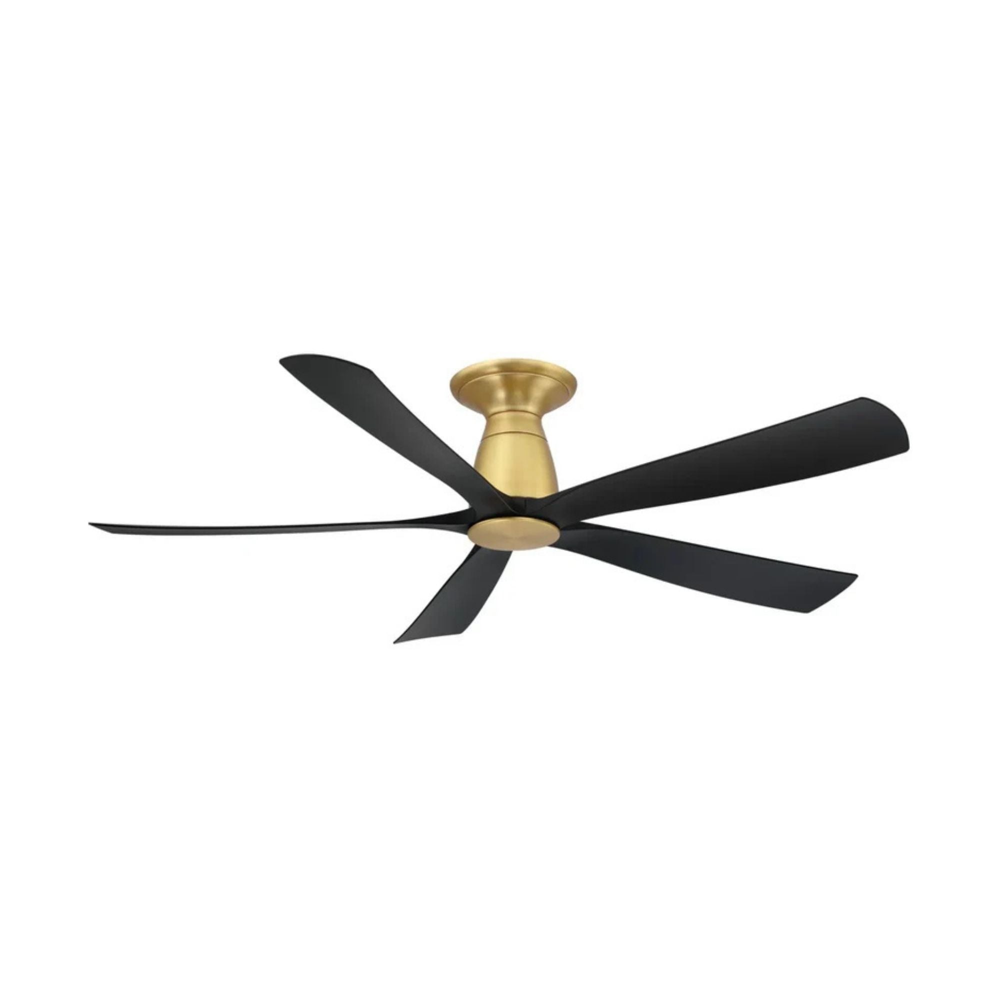 Kute 52" 5 Blades Brushed Satin Brass & Black Modern Ceiling Fan with Remote