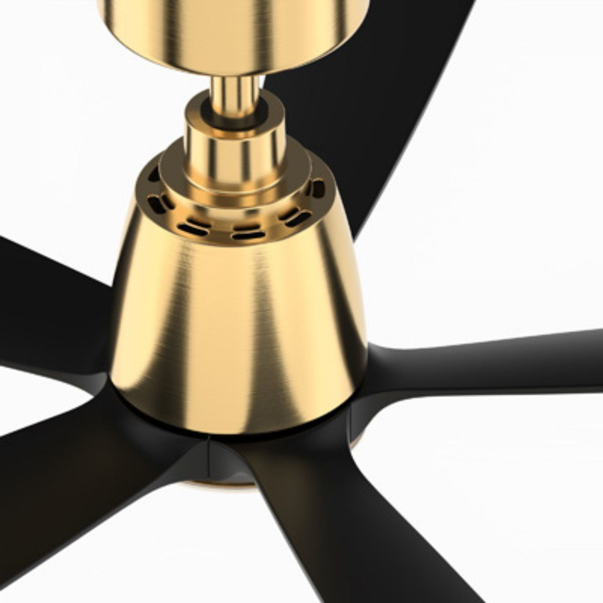 Kute 52" 5 Blades Brushed Satin Brass & Black Modern Ceiling Fan with Remote