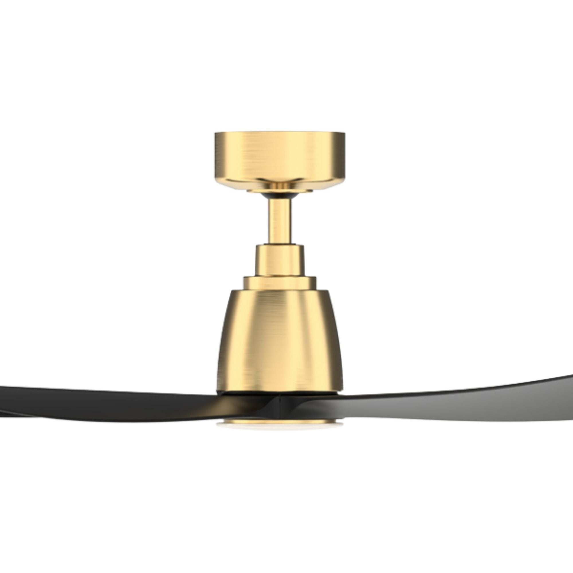 Kute 52" 5 Blades Brushed Satin Brass & Black Modern Ceiling Fan with Remote