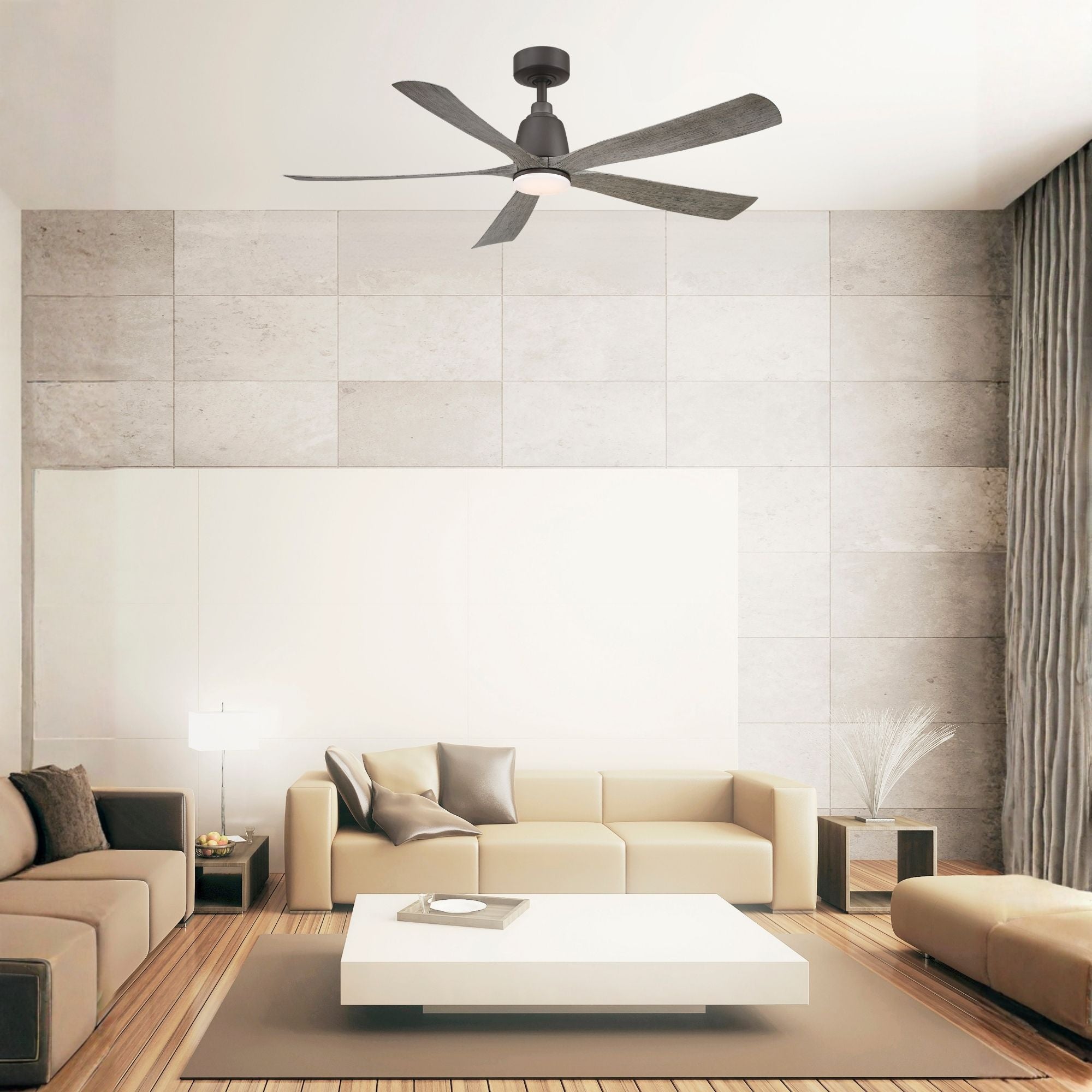 Kute 52" 5 Blades Matte Greige Modern Ceiling Fan with Remote