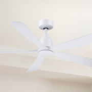 Kute 52" 5 Blades Matte White Modern Ceiling Fan with Remote