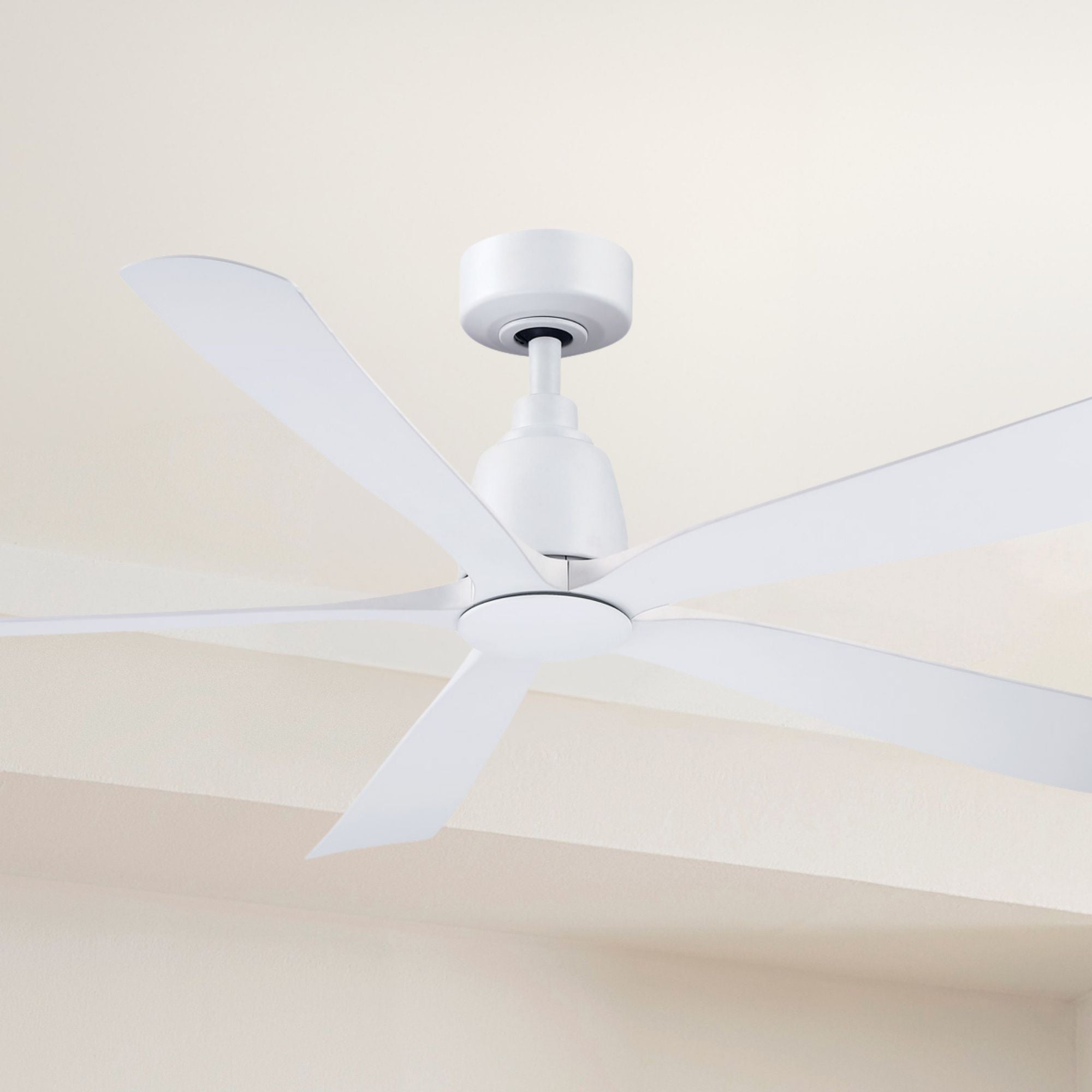 Kute 52" 5 Blades Matte White Modern Ceiling Fan with Remote