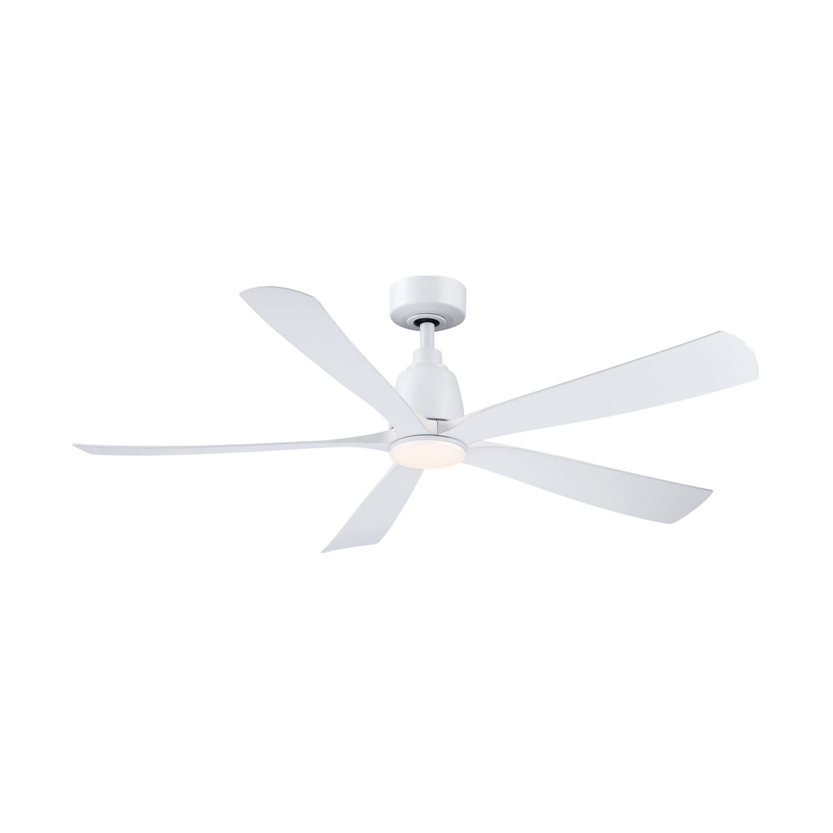 Kute 52" 5 Blades Matte White Modern Ceiling Fan with Remote