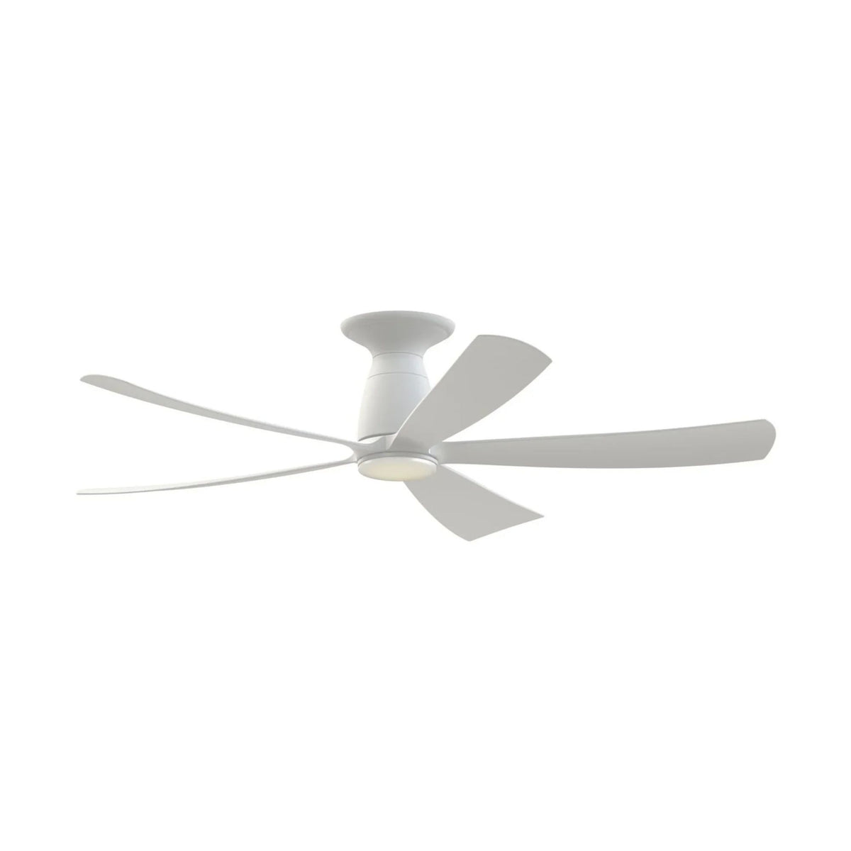 Kute 52" 5 Blades Matte White Modern Ceiling Fan with Remote