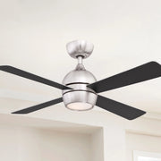 Kwad 44" Brushed Nickel Modern LED Ceiling Fan with Remote