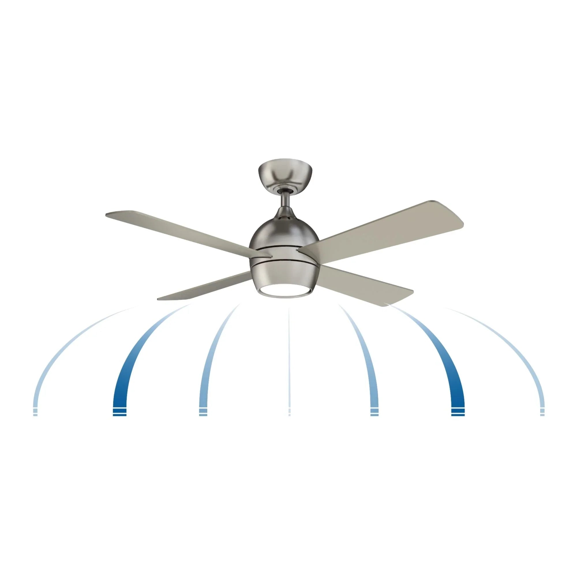 Kwad 44" Brushed Nickel Modern LED Ceiling Fan with Remote